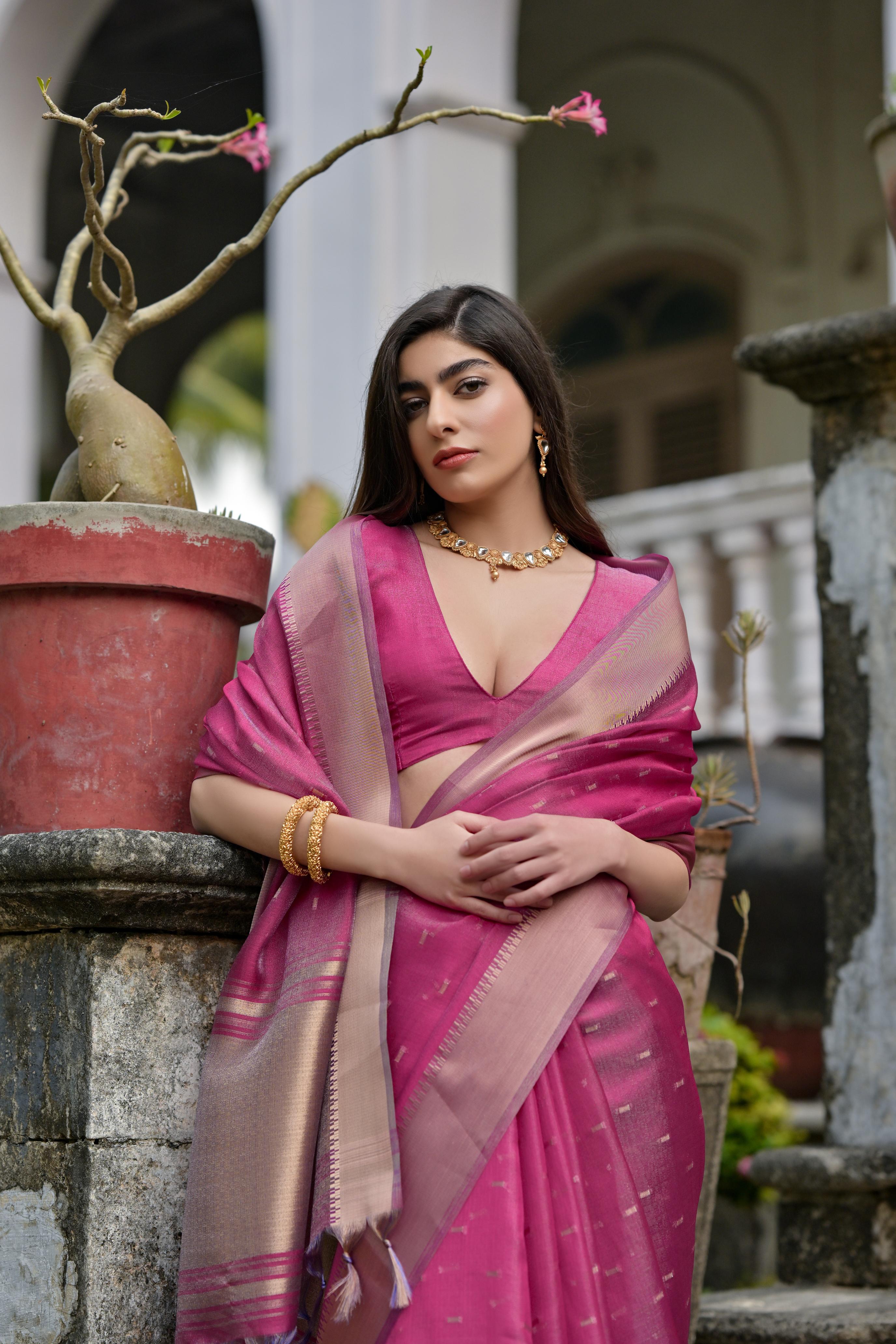 Tulip Pink Soft Kalyani Silk Saree