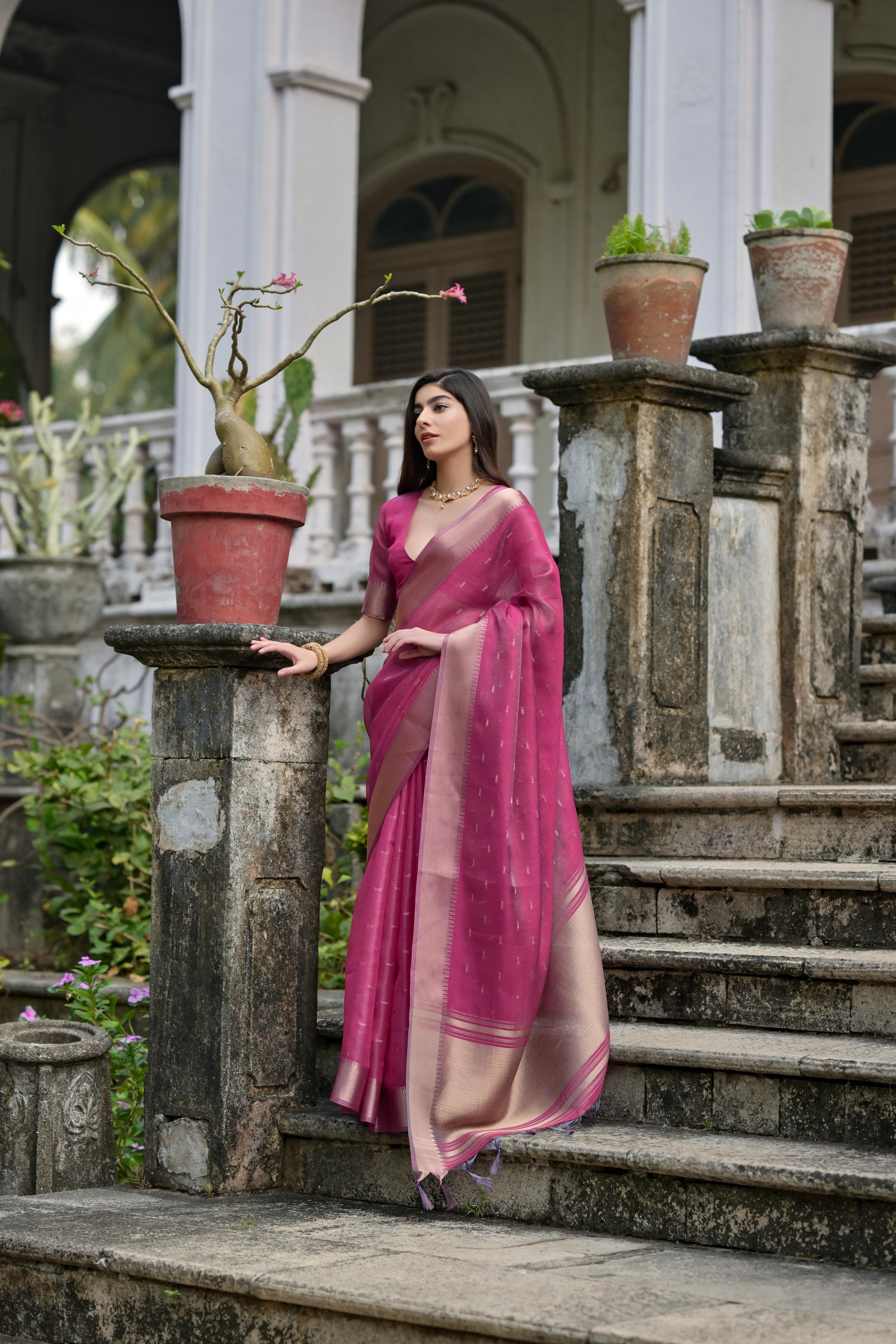 Tulip Pink Soft Kalyani Silk Saree