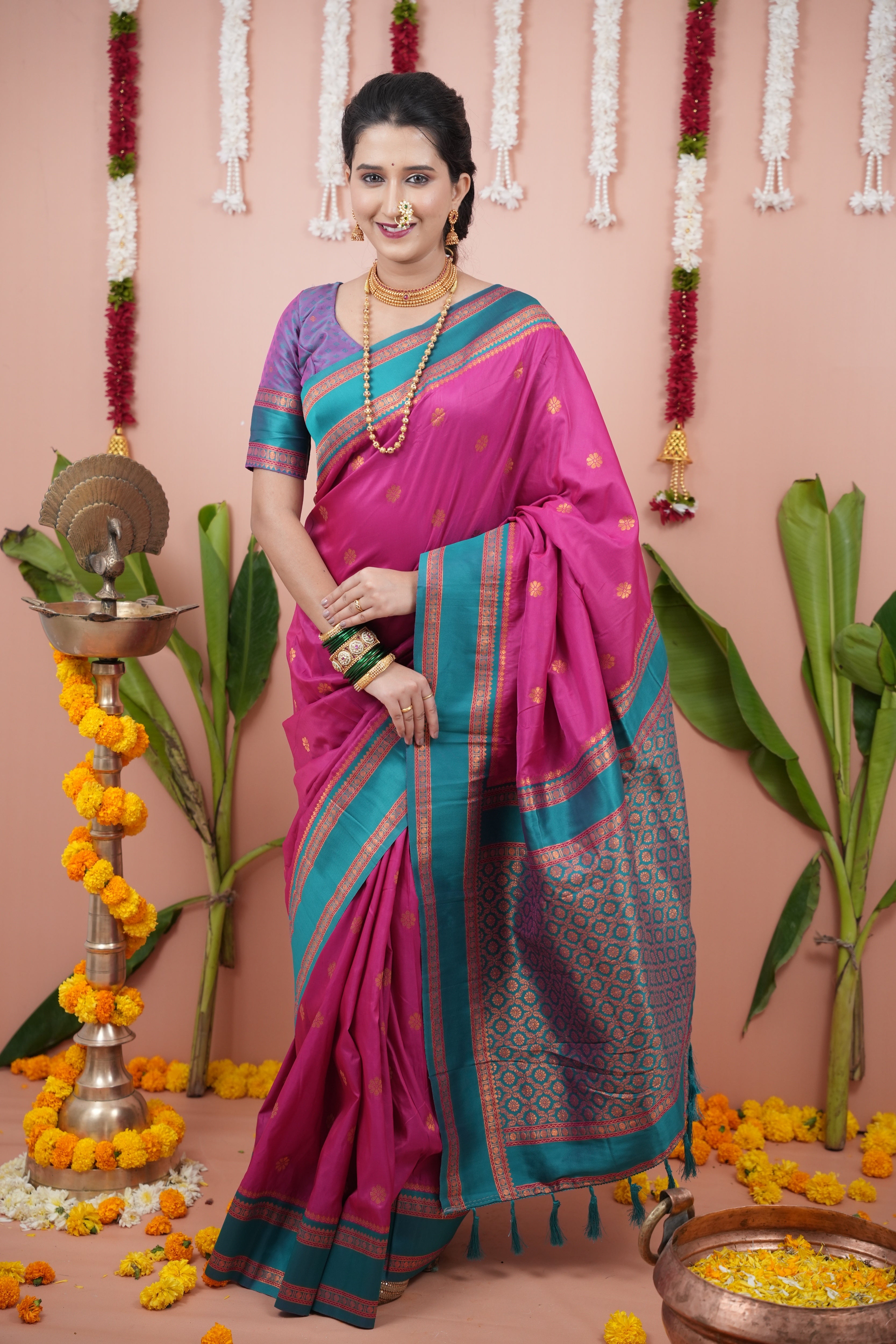 Tulip Pink Wedding Wear Soft Silk Saree