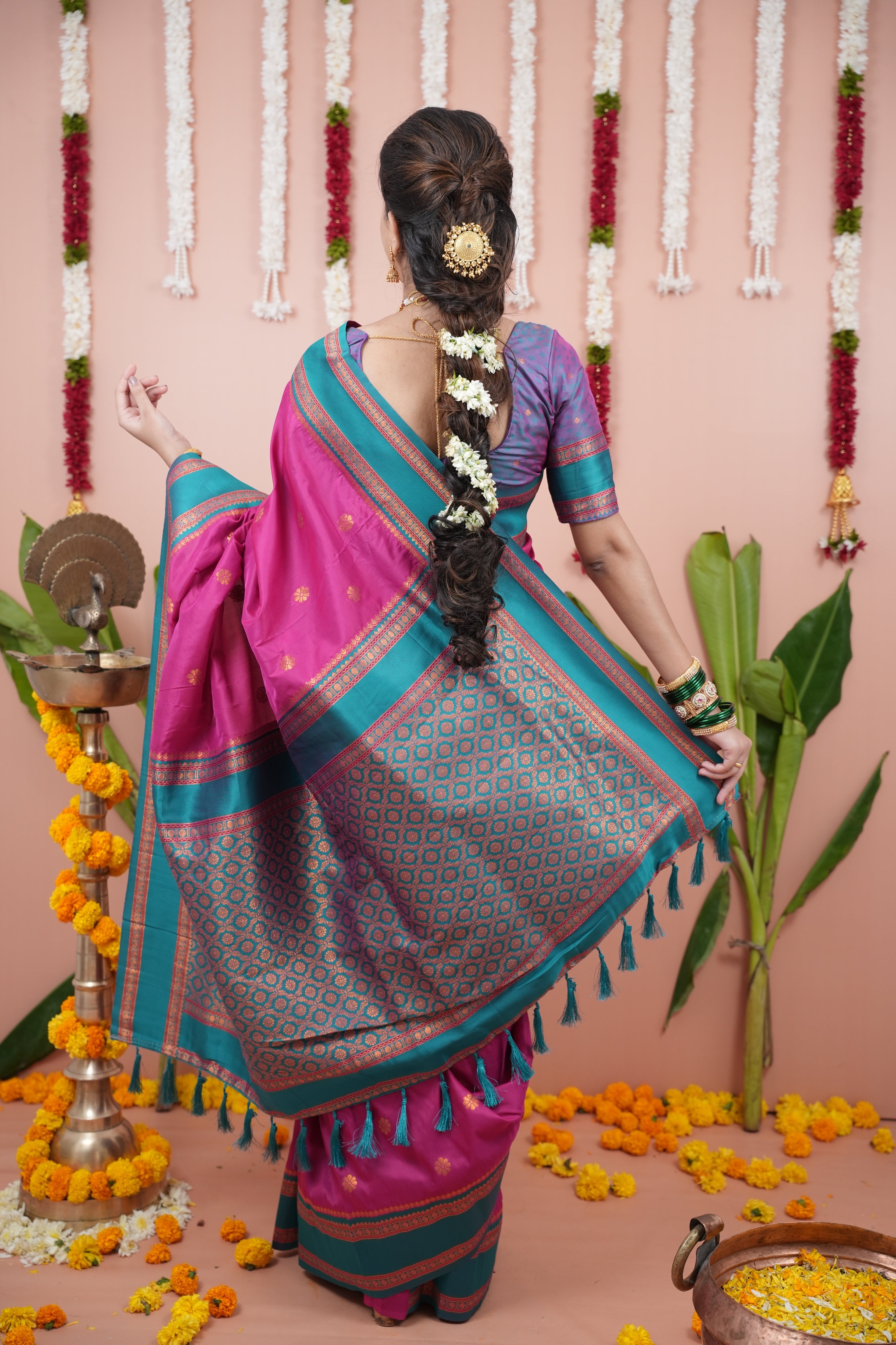 Tulip Pink Wedding Wear Soft Silk Saree
