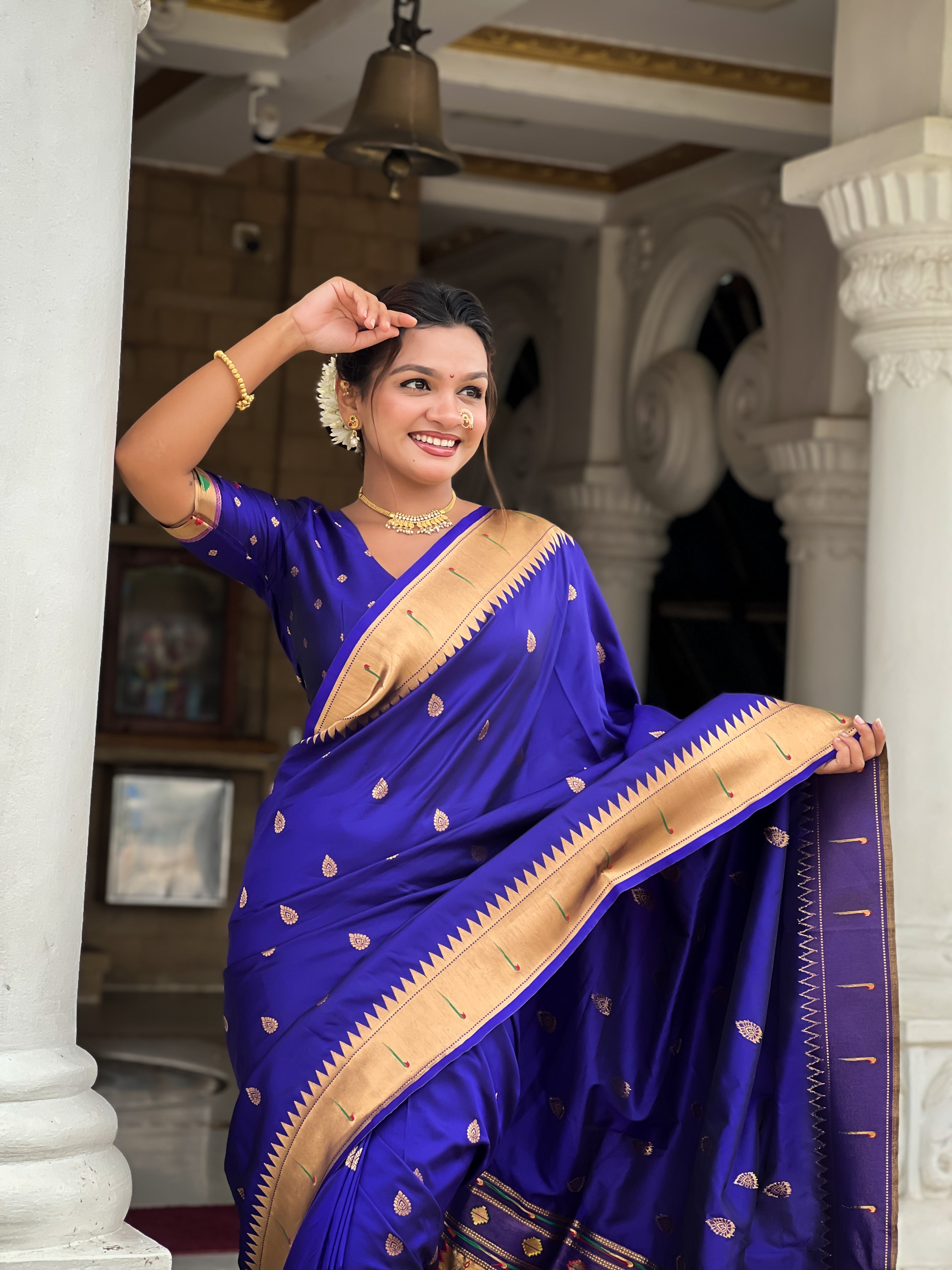 Violet Soft Paithani Silk Saree