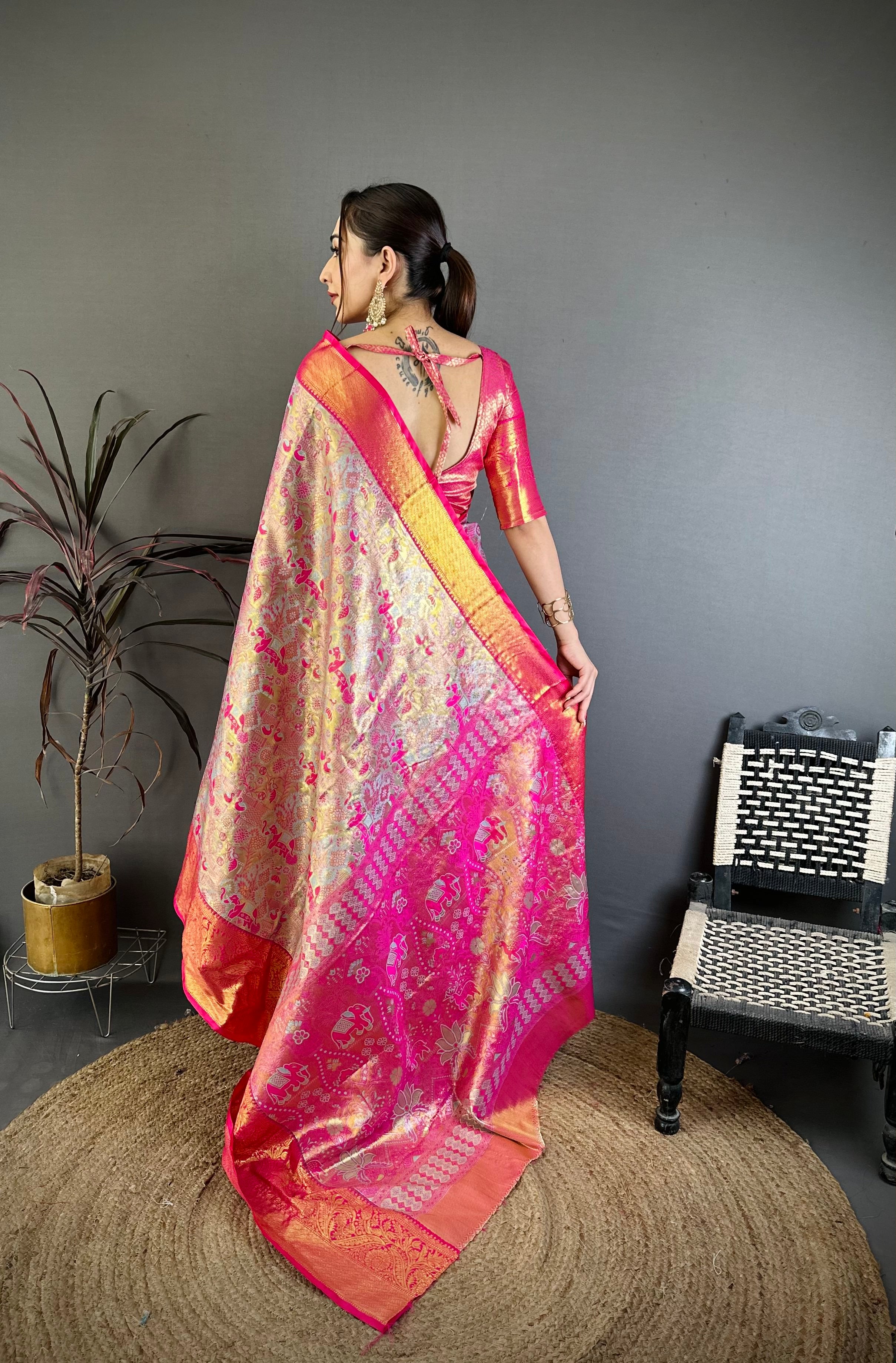 Wedding Wear Floral Kanjivaram Silk Saree