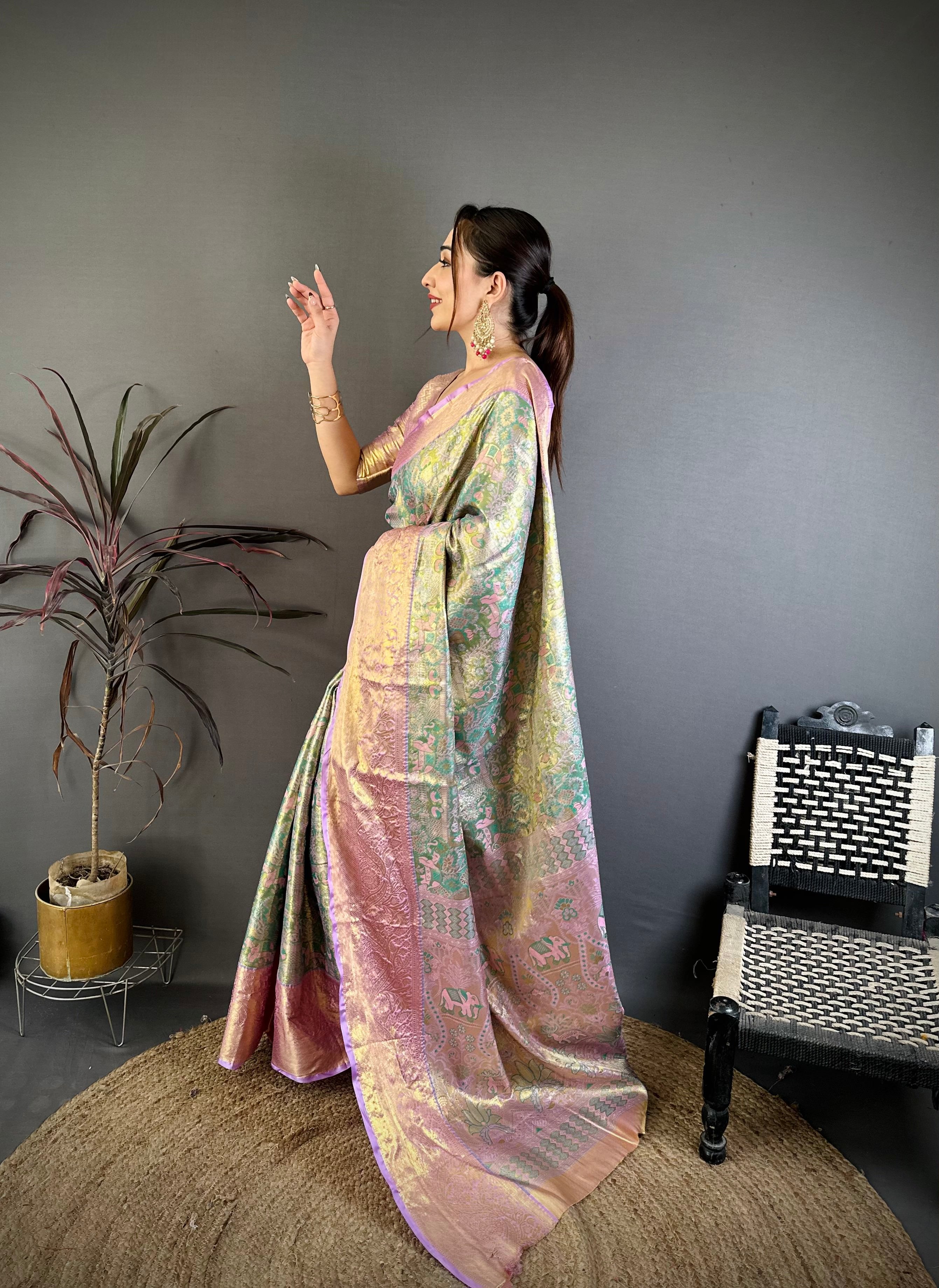 Wedding Wear Floral Kanjivaram Silk Saree