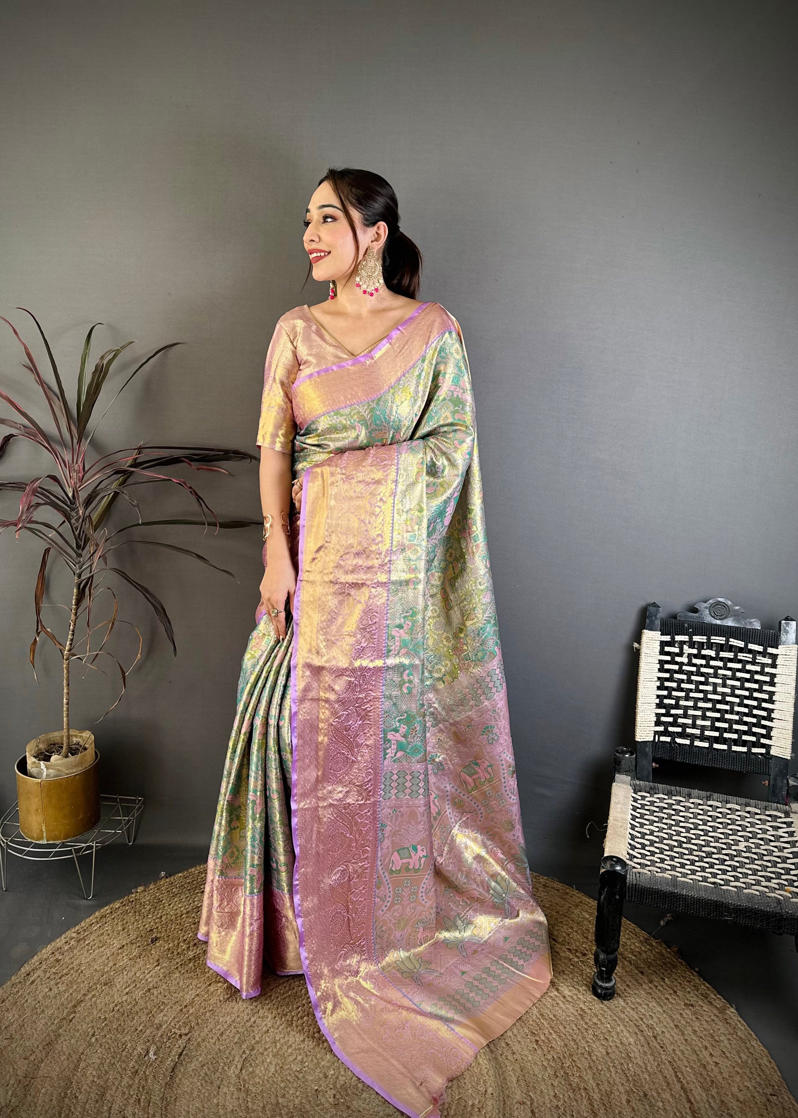 Wedding Wear Floral Kanjivaram Silk Saree