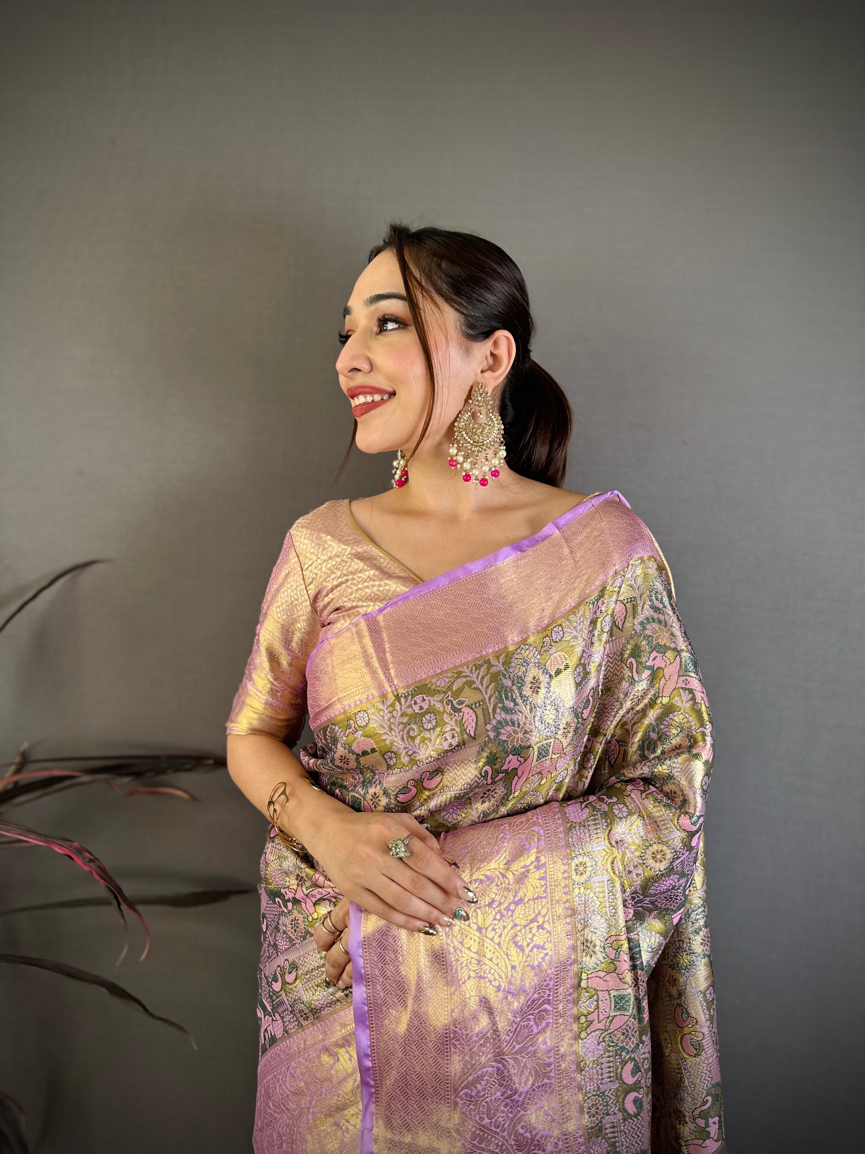Wedding Wear Floral Kanjivaram Silk Saree