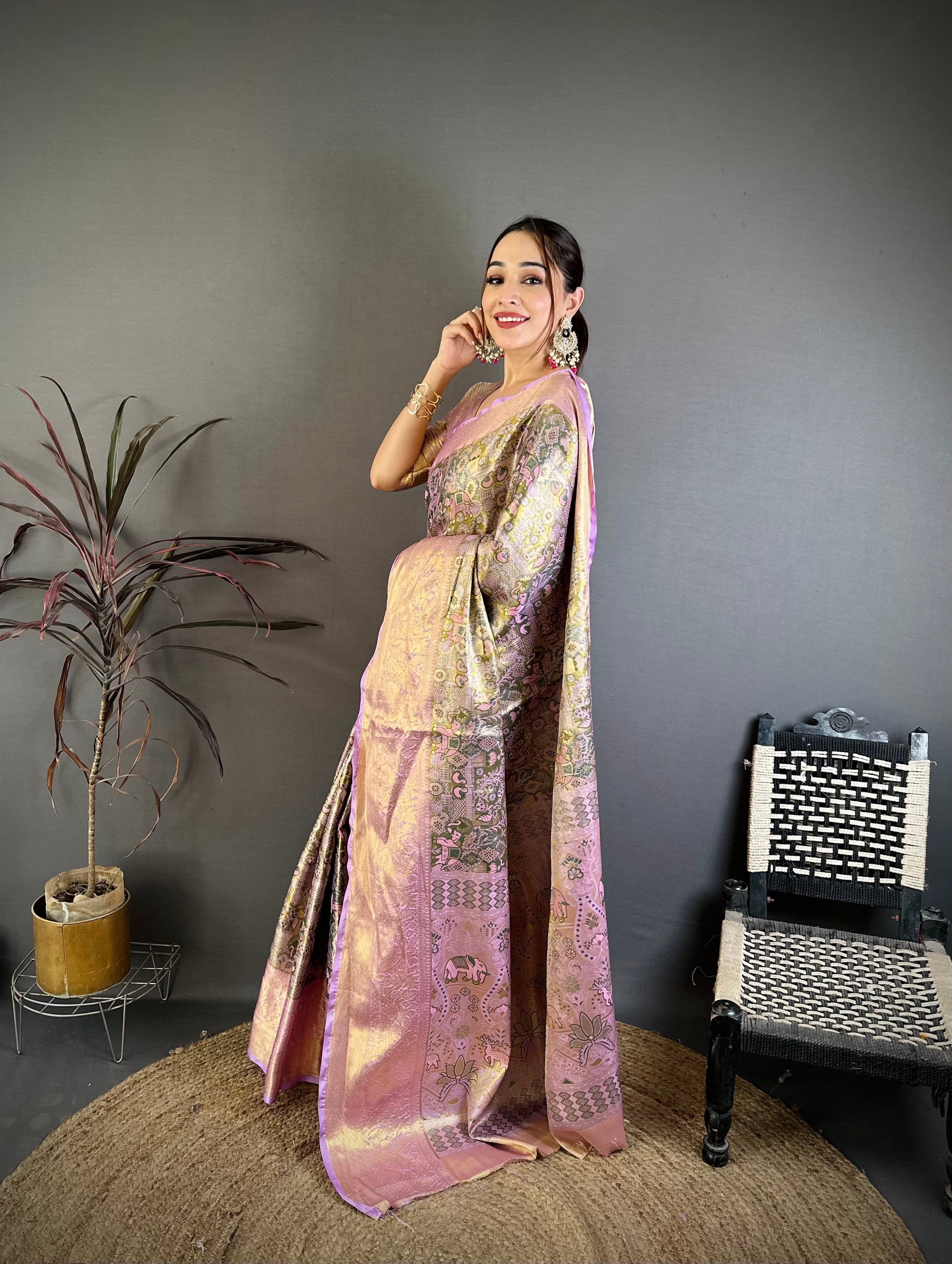 Wedding Wear Floral Kanjivaram Silk Saree
