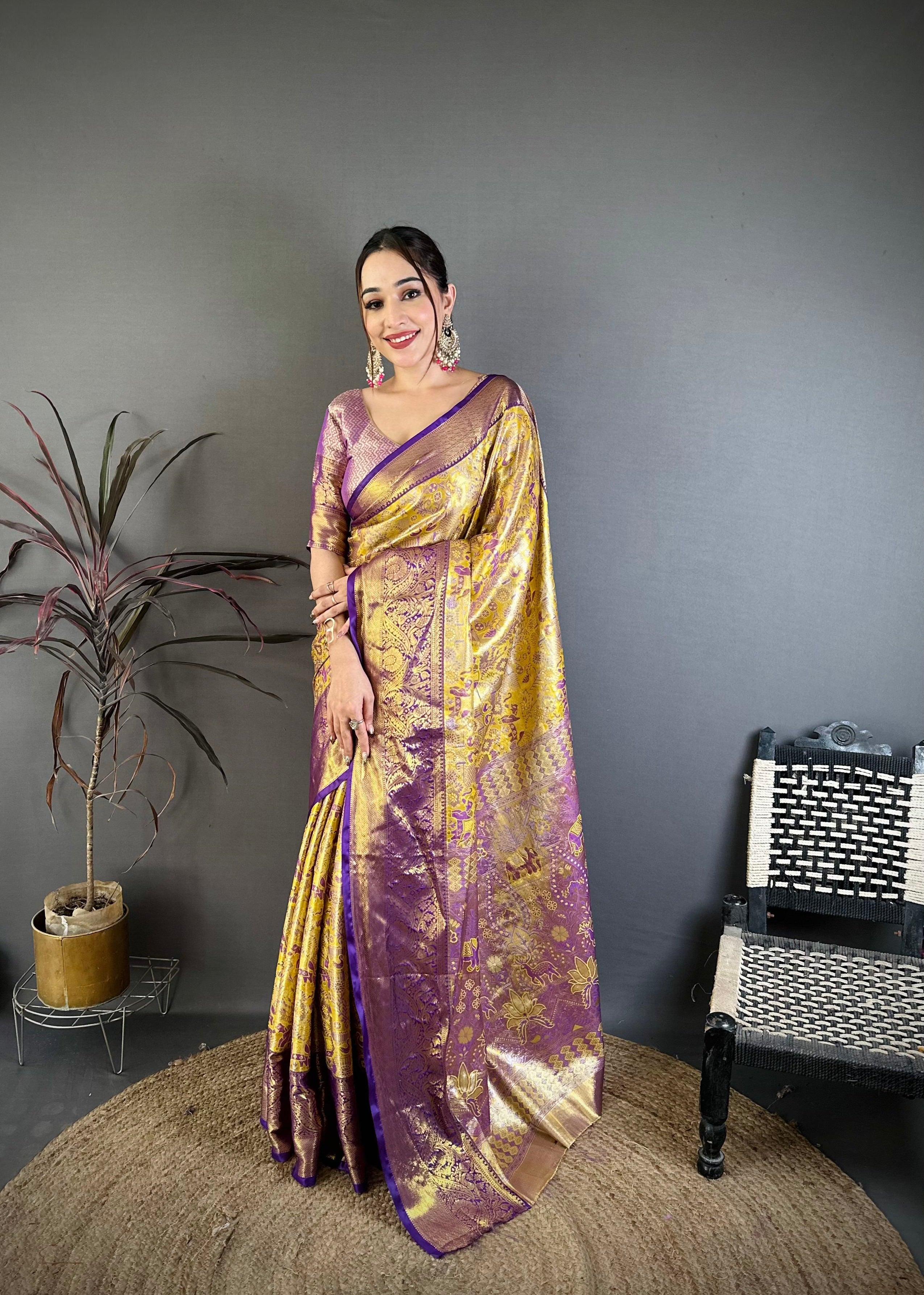 Wedding Wear Floral Kanjivaram Silk Saree
