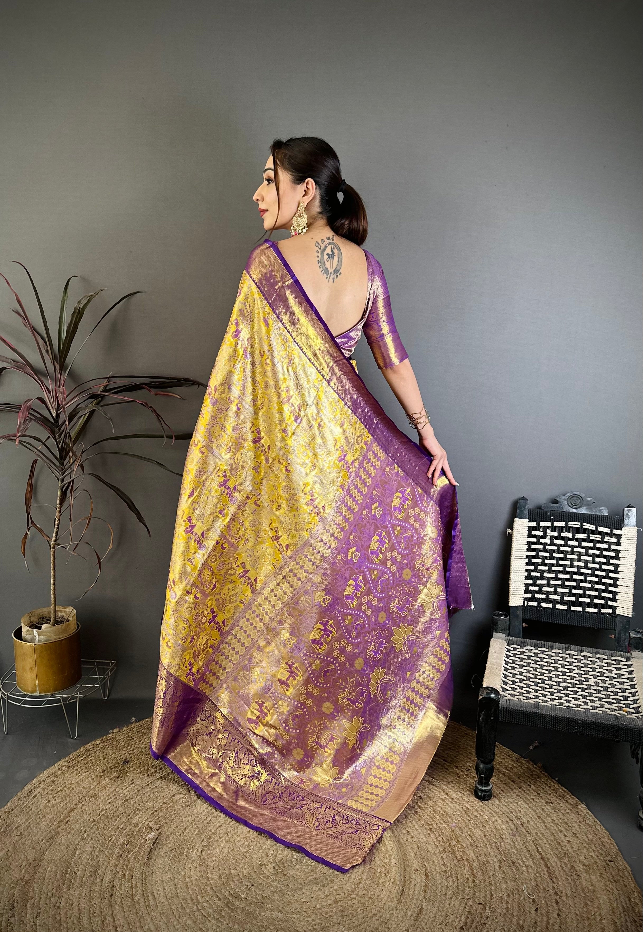 Wedding Wear Floral Kanjivaram Silk Saree