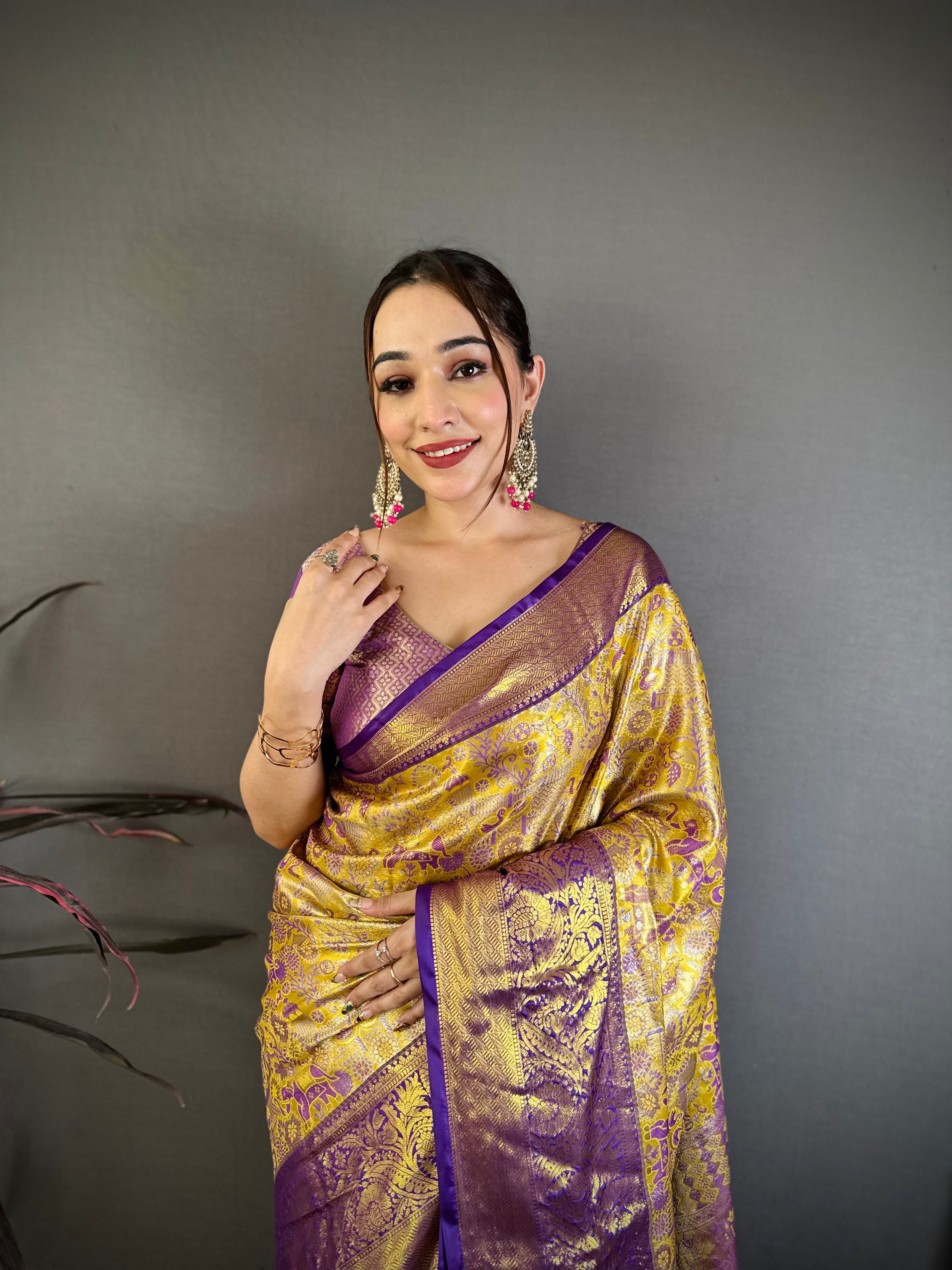 Wedding Wear Floral Kanjivaram Silk Saree