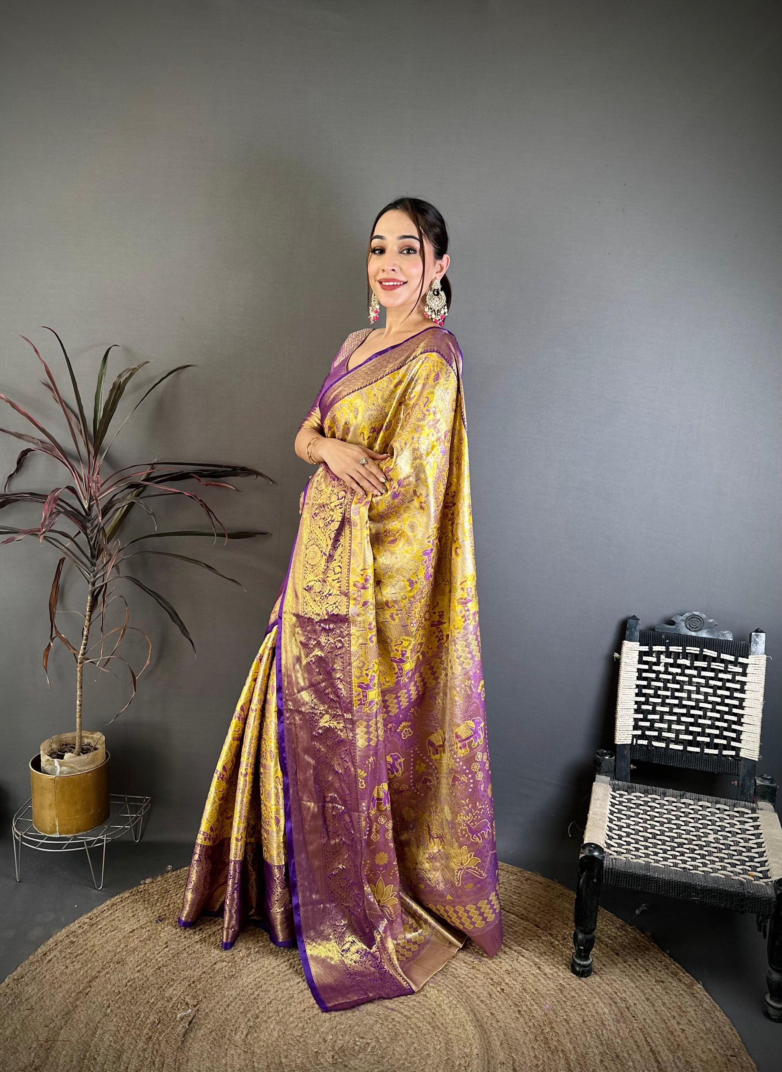 Wedding Wear Floral Kanjivaram Silk Saree