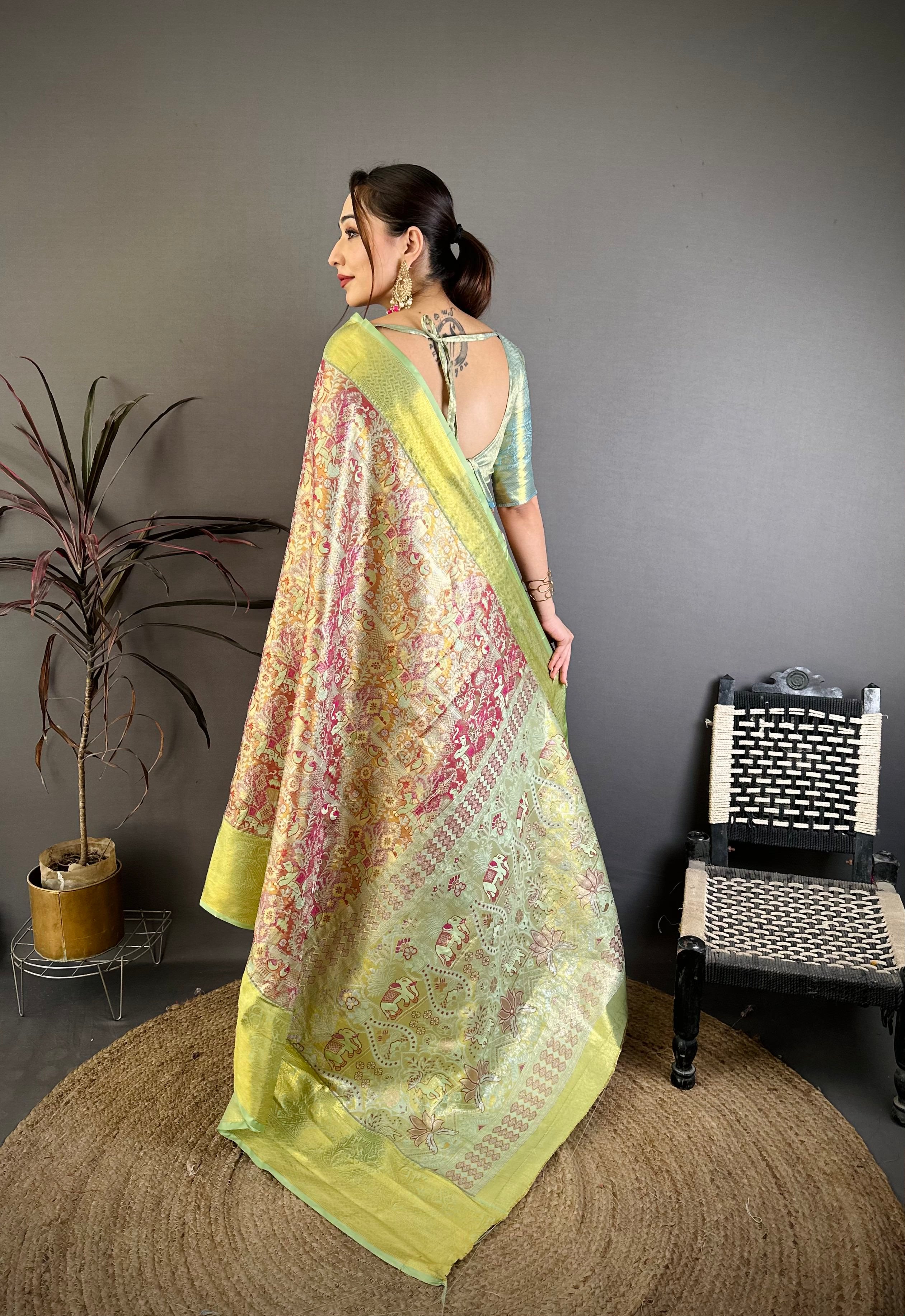 Wedding Wear Floral Kanjivaram Silk Saree
