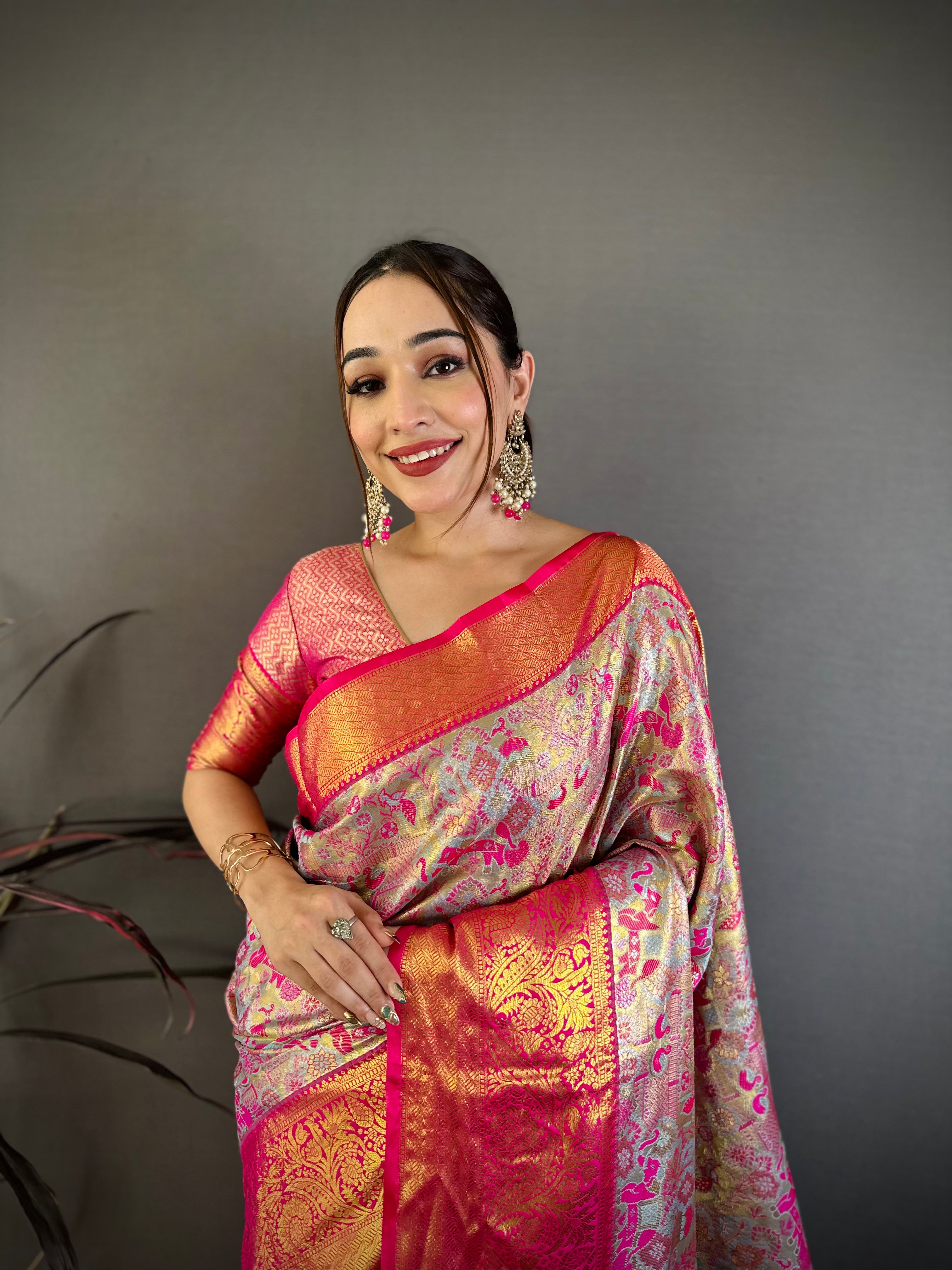 Wedding Wear Floral Kanjivaram Silk Saree