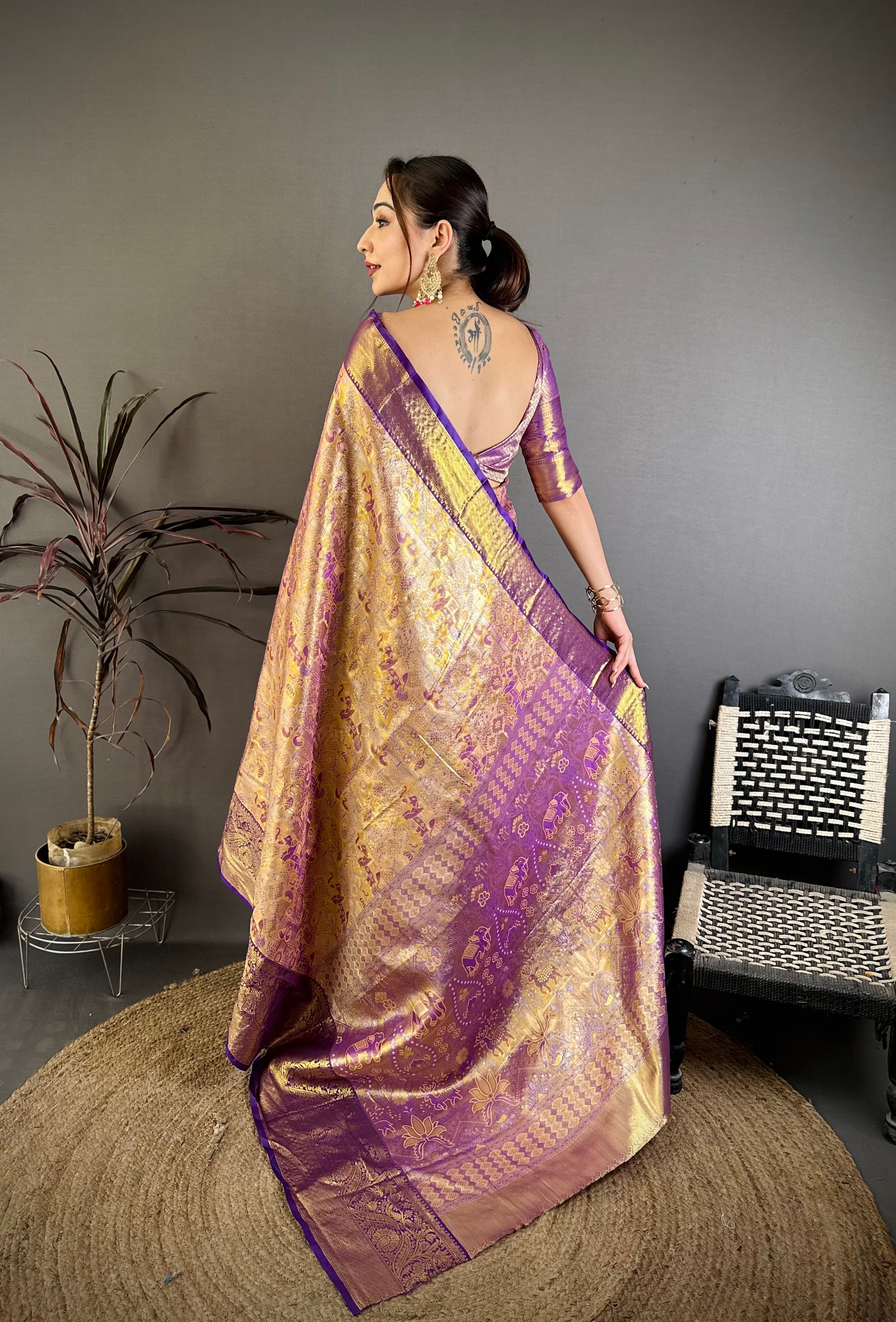 Wedding Wear Floral Kanjivaram Silk Saree