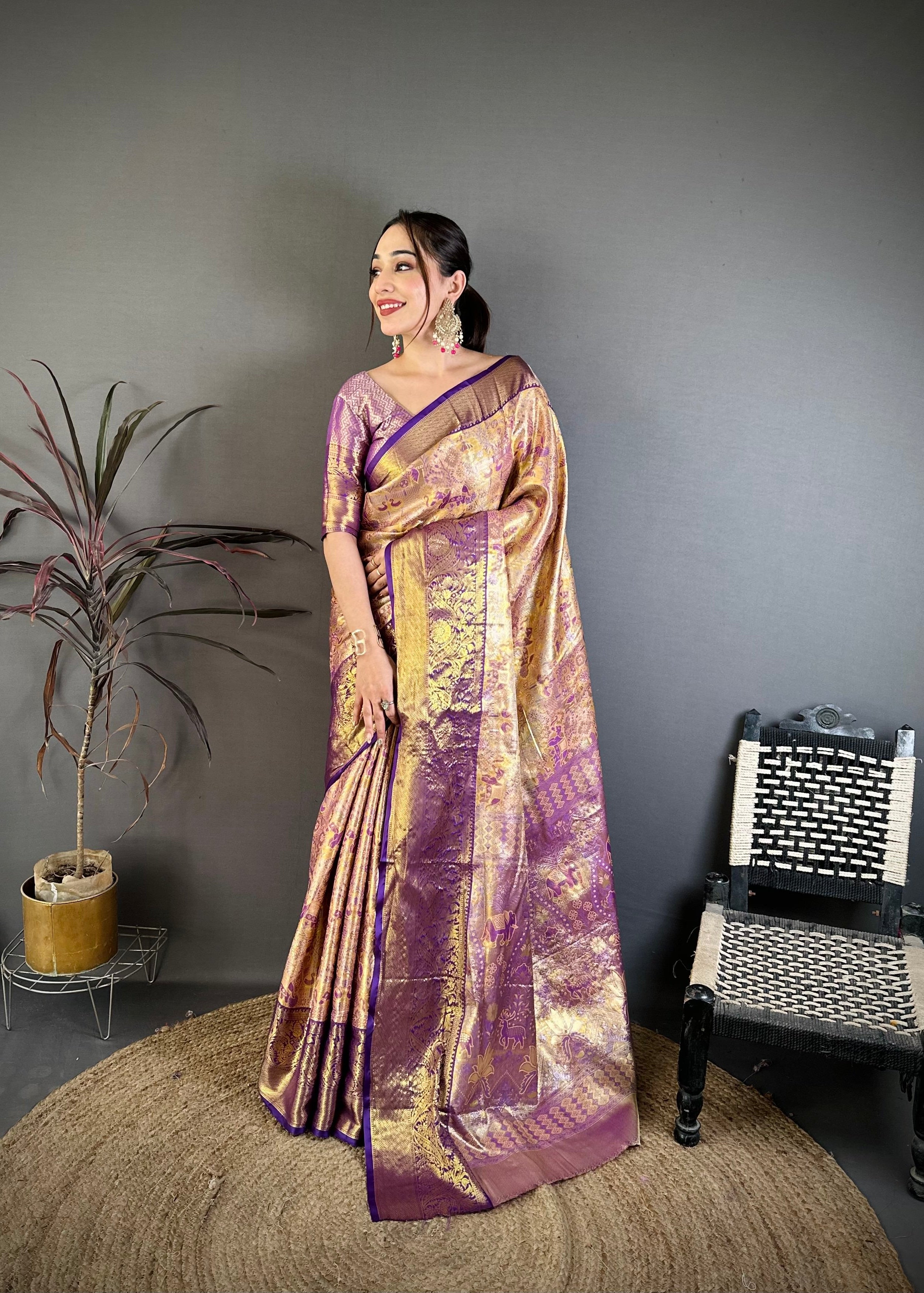 Wedding Wear Floral Kanjivaram Silk Saree