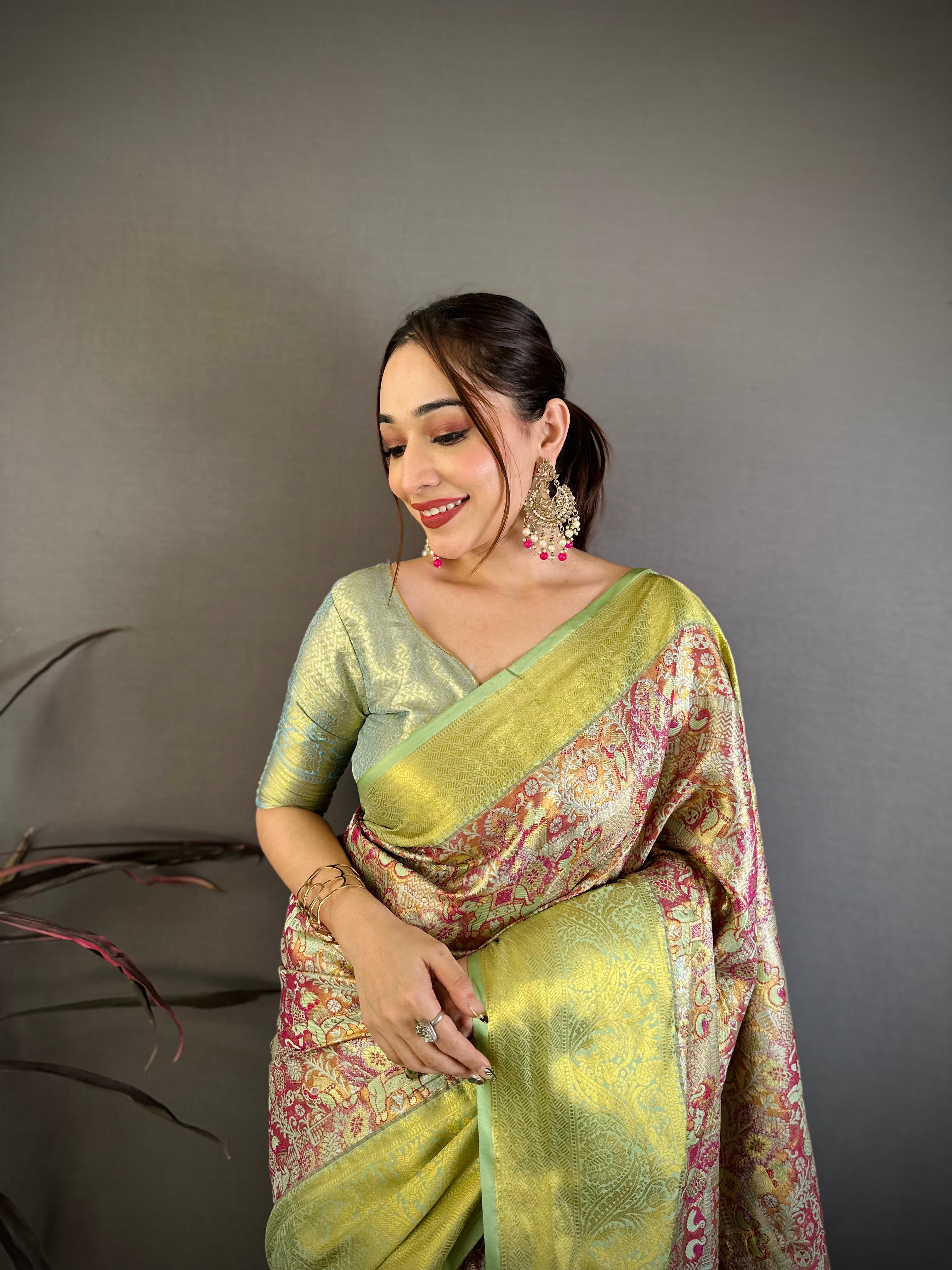 Wedding Wear Floral Kanjivaram Silk Saree