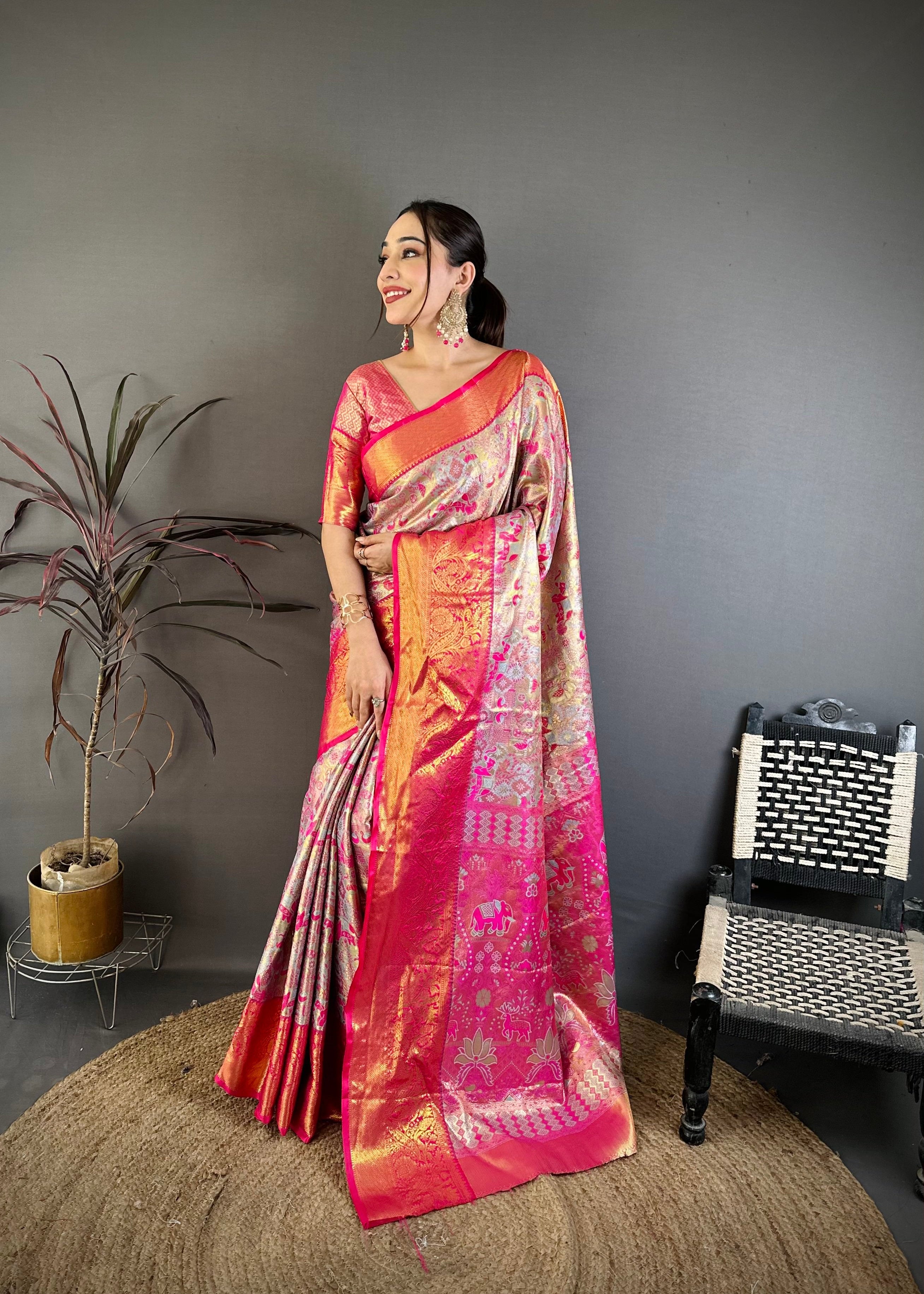 Wedding Wear Floral Kanjivaram Silk Saree