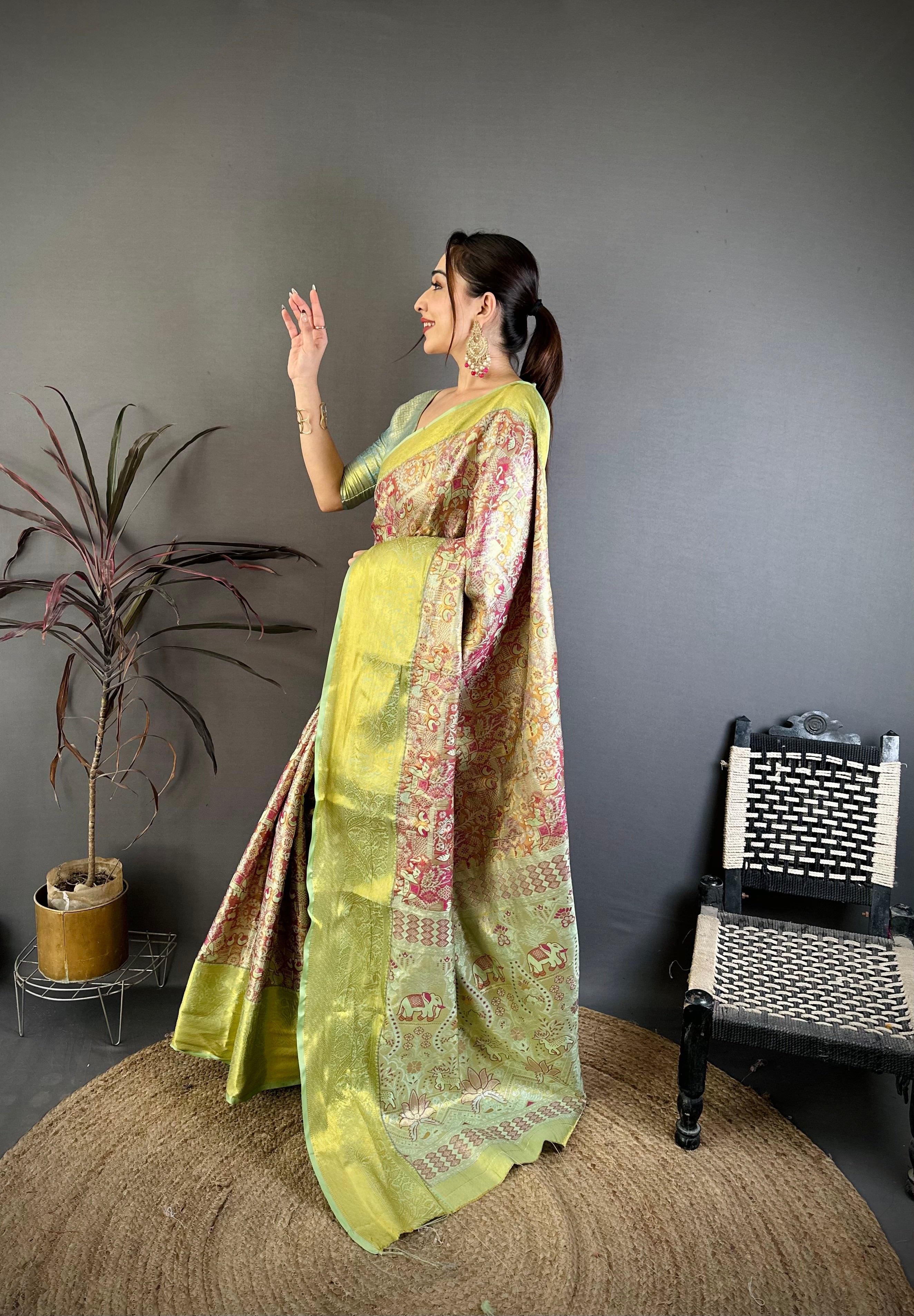 Wedding Wear Floral Kanjivaram Silk Saree