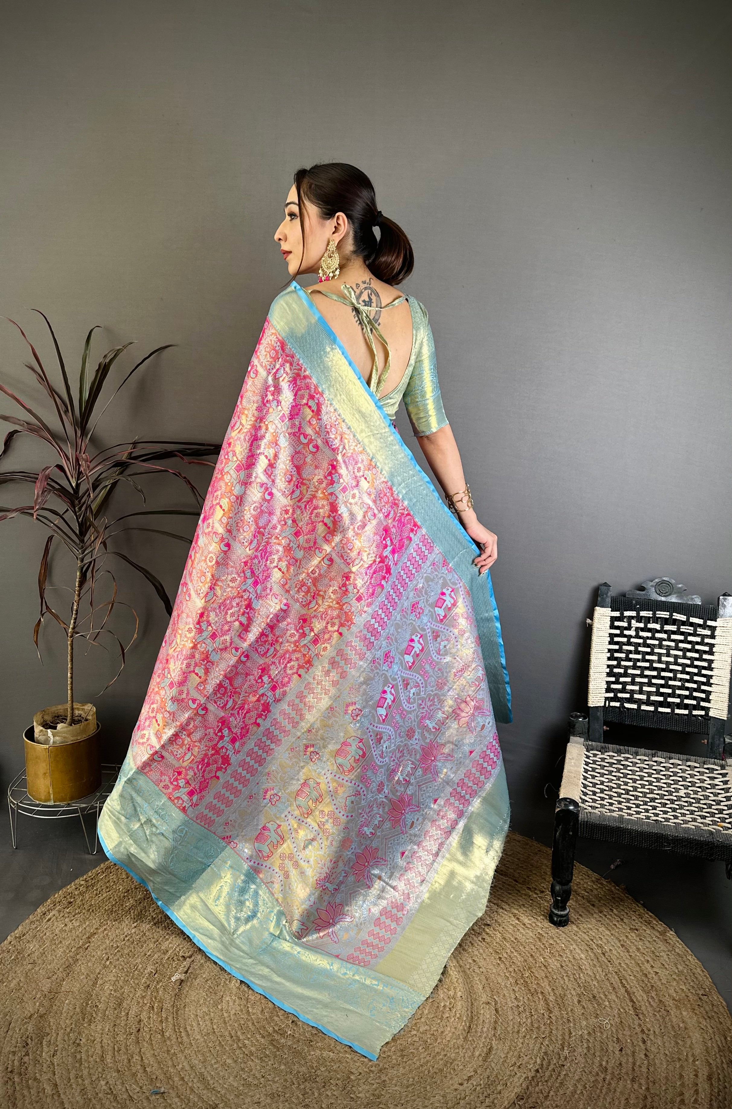 Wedding Wear Floral Kanjivaram Silk Saree