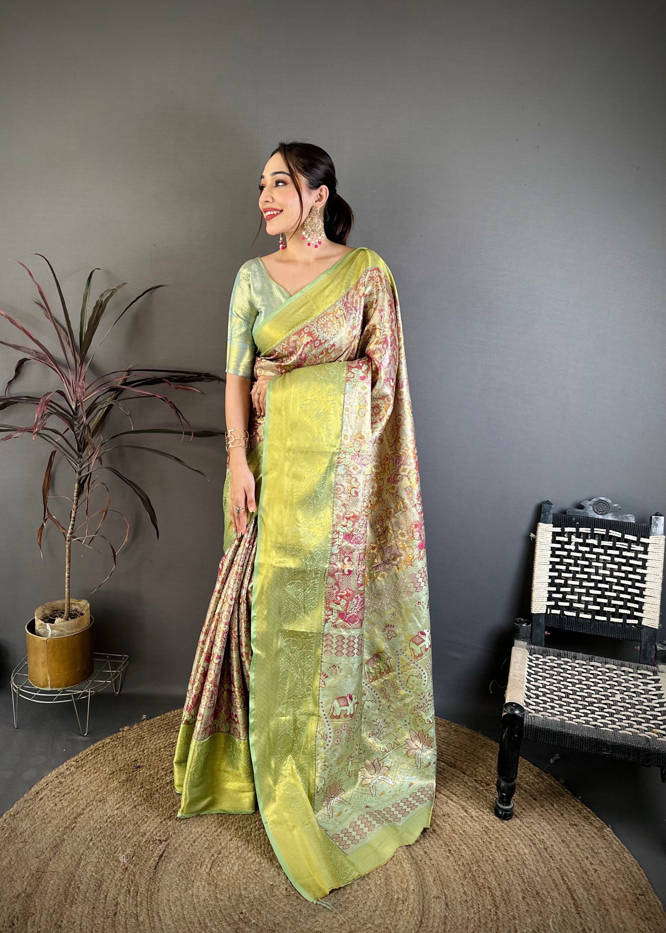 Wedding Wear Floral Kanjivaram Silk Saree