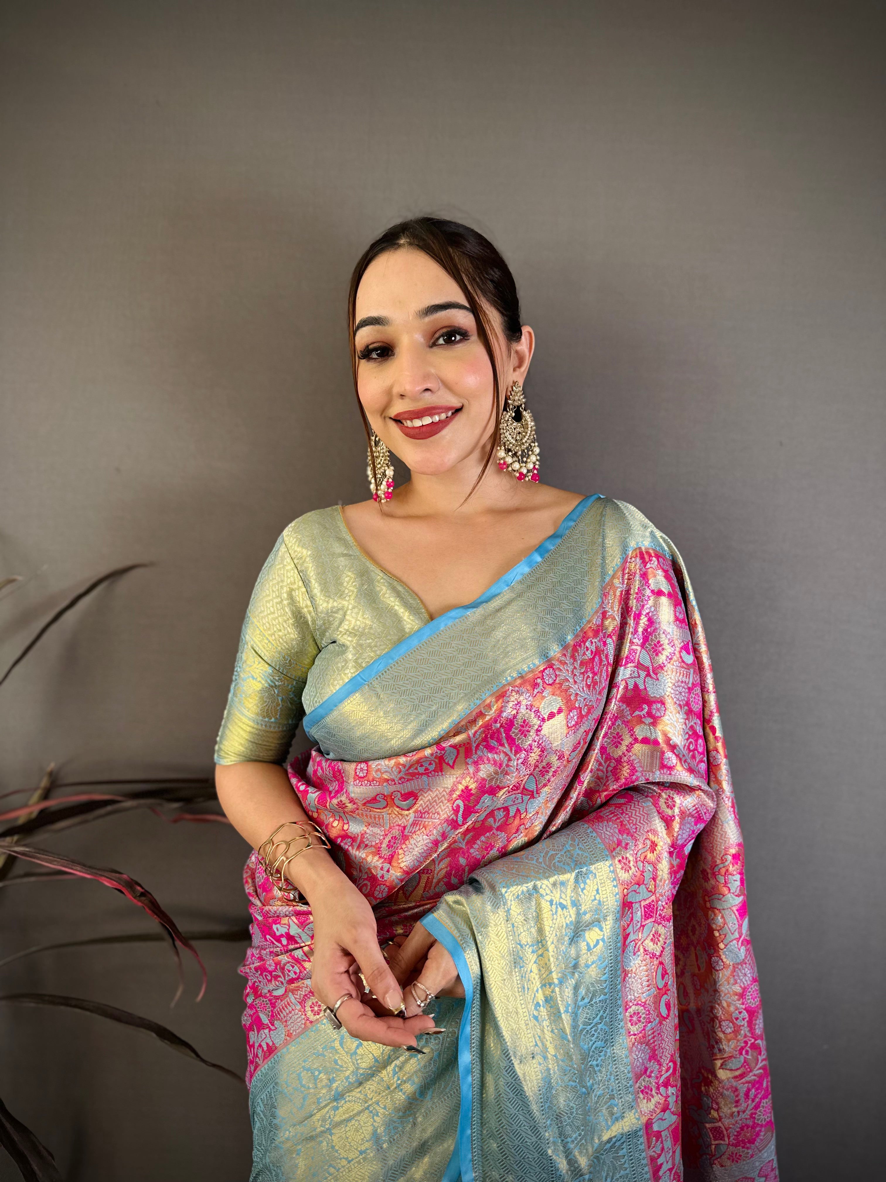 Wedding Wear Floral Kanjivaram Silk Saree