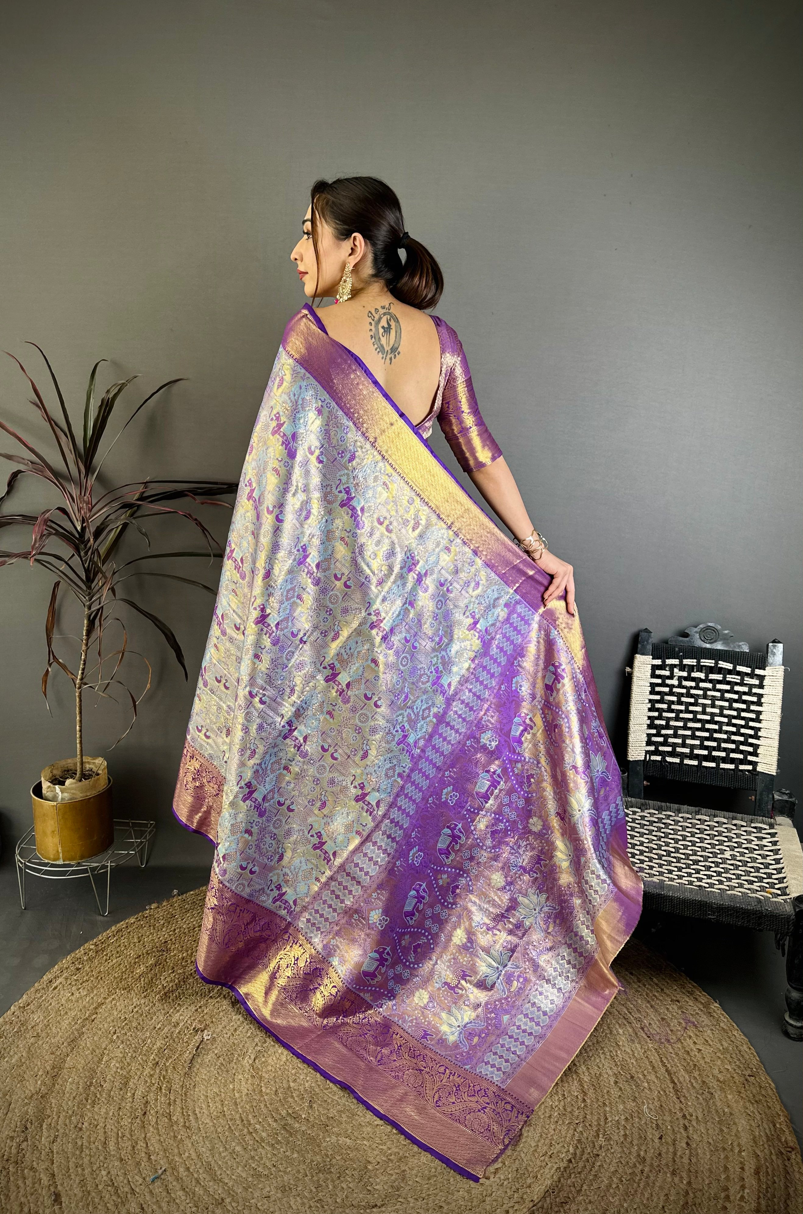 Wedding Wear Floral Kanjivaram Silk Saree