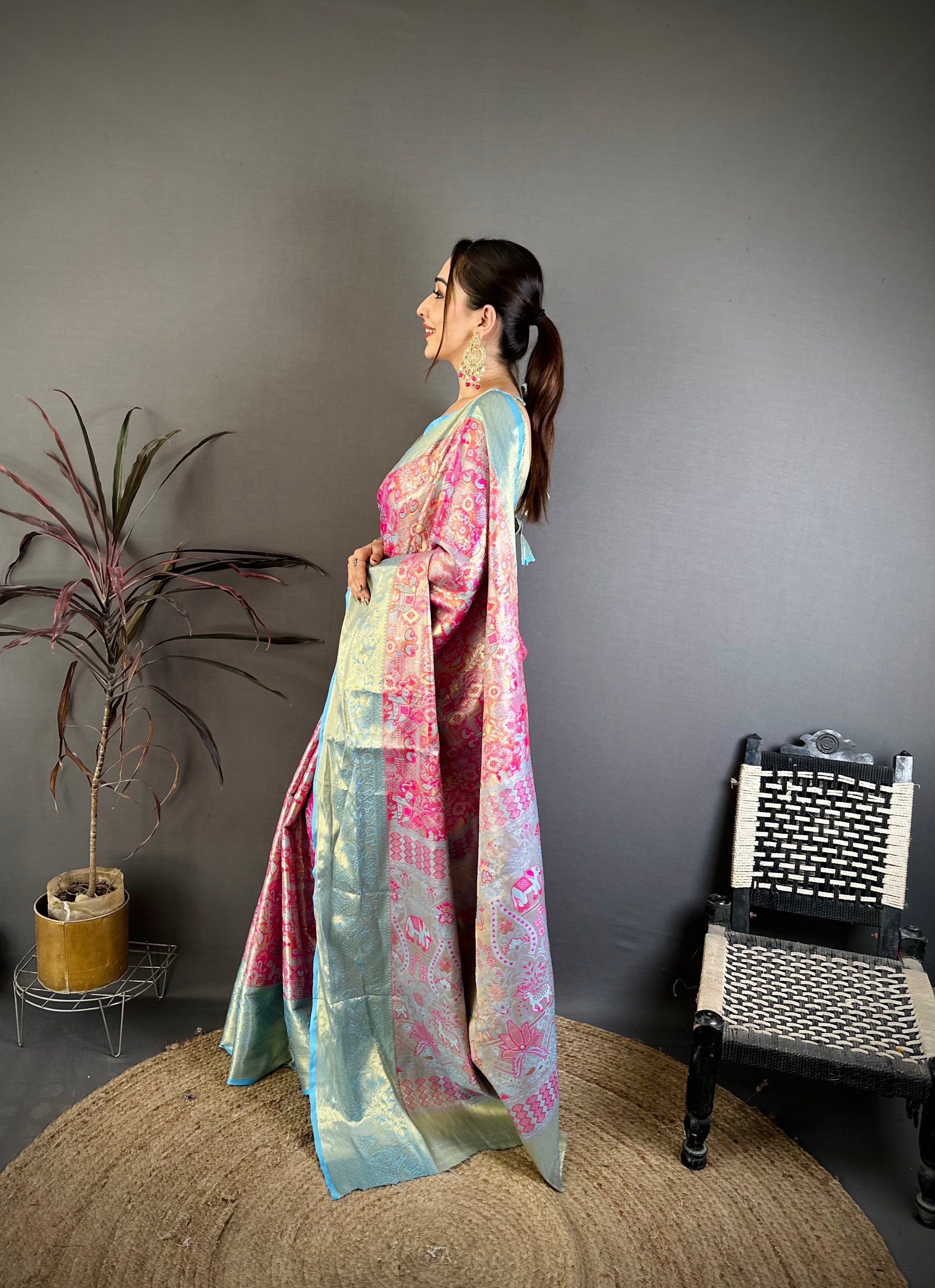 Wedding Wear Floral Kanjivaram Silk Saree