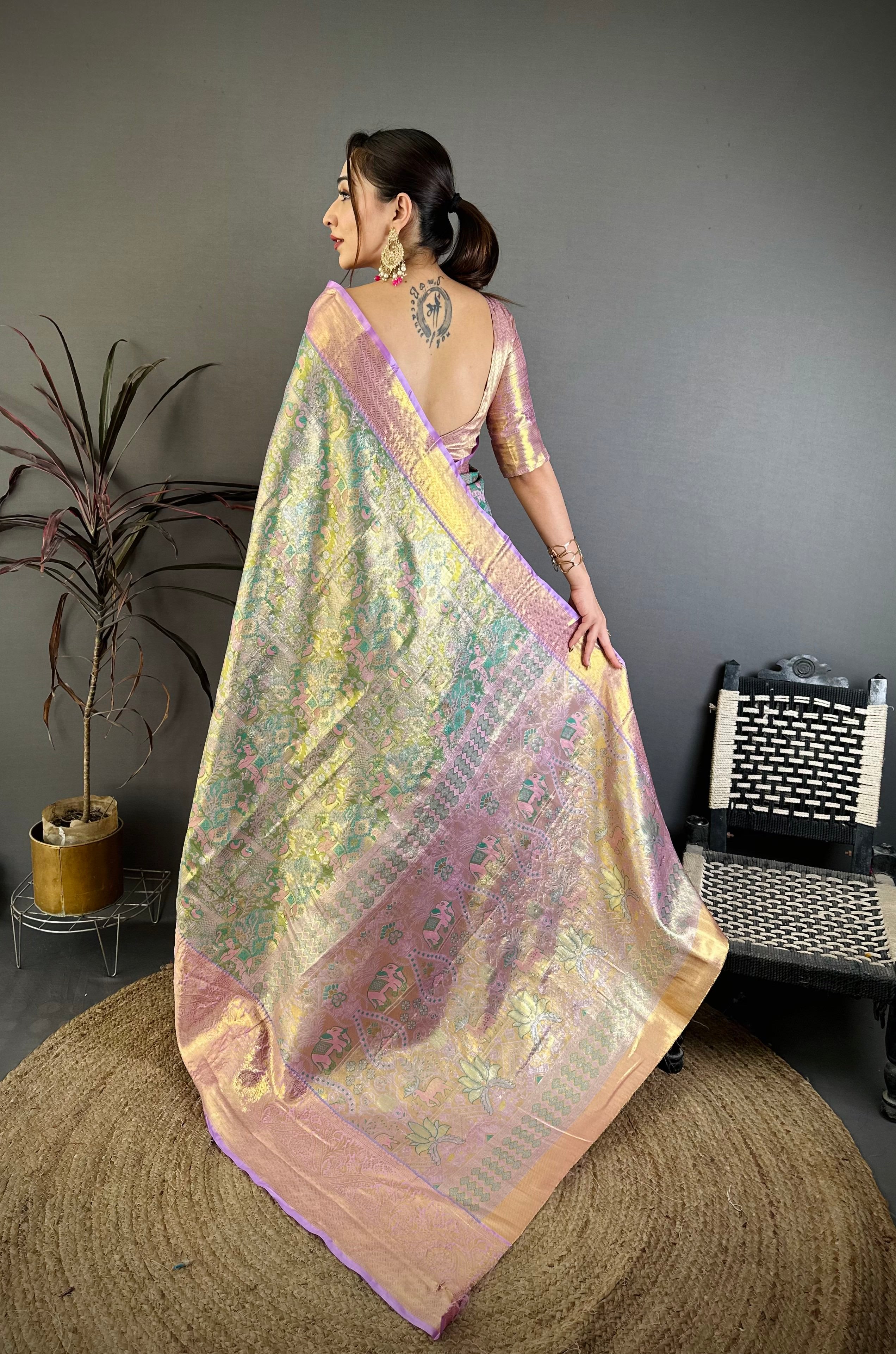 Wedding Wear Floral Kanjivaram Silk Saree