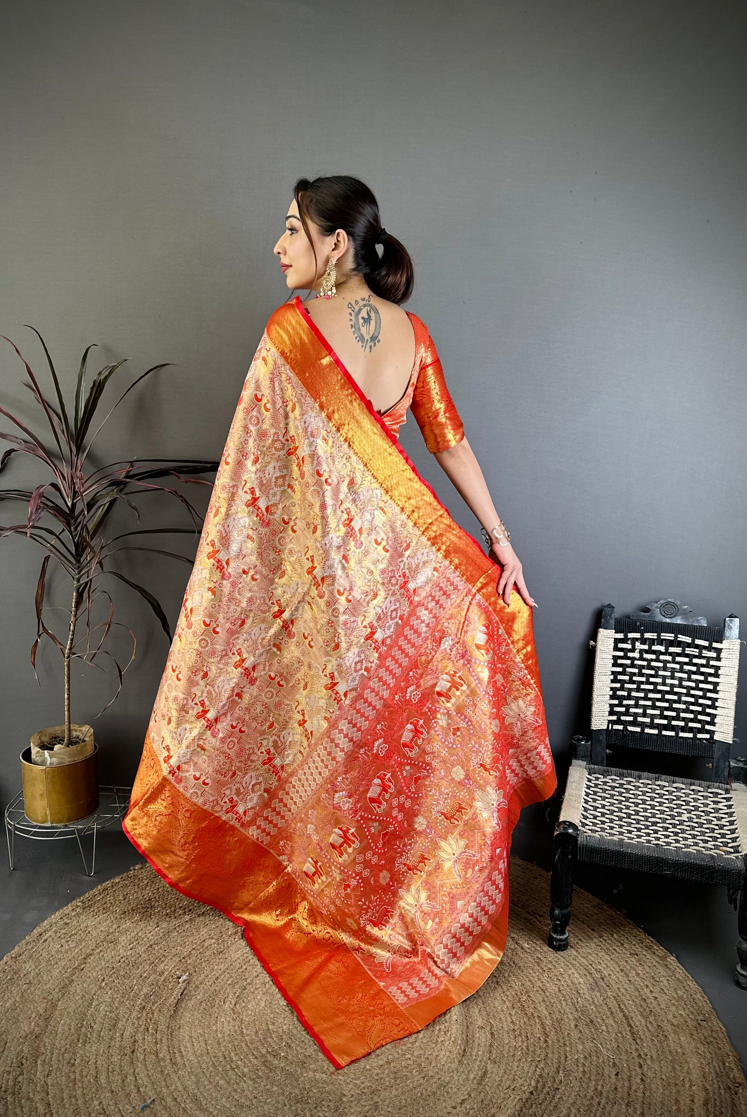 Wedding Wear Floral Kanjivaram Silk Saree