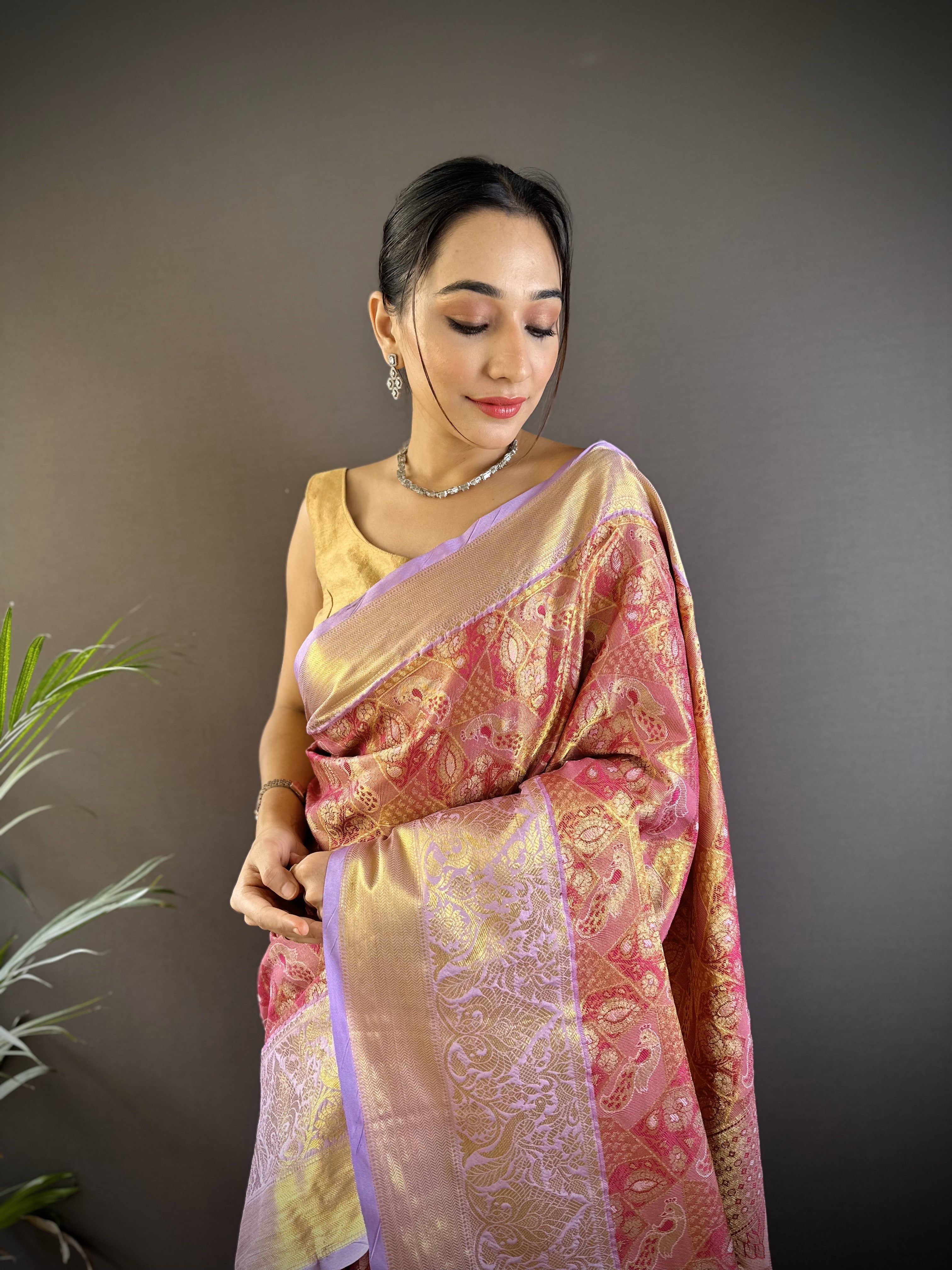 Wedding Wear Kanjivaram Tissue Silk Saree