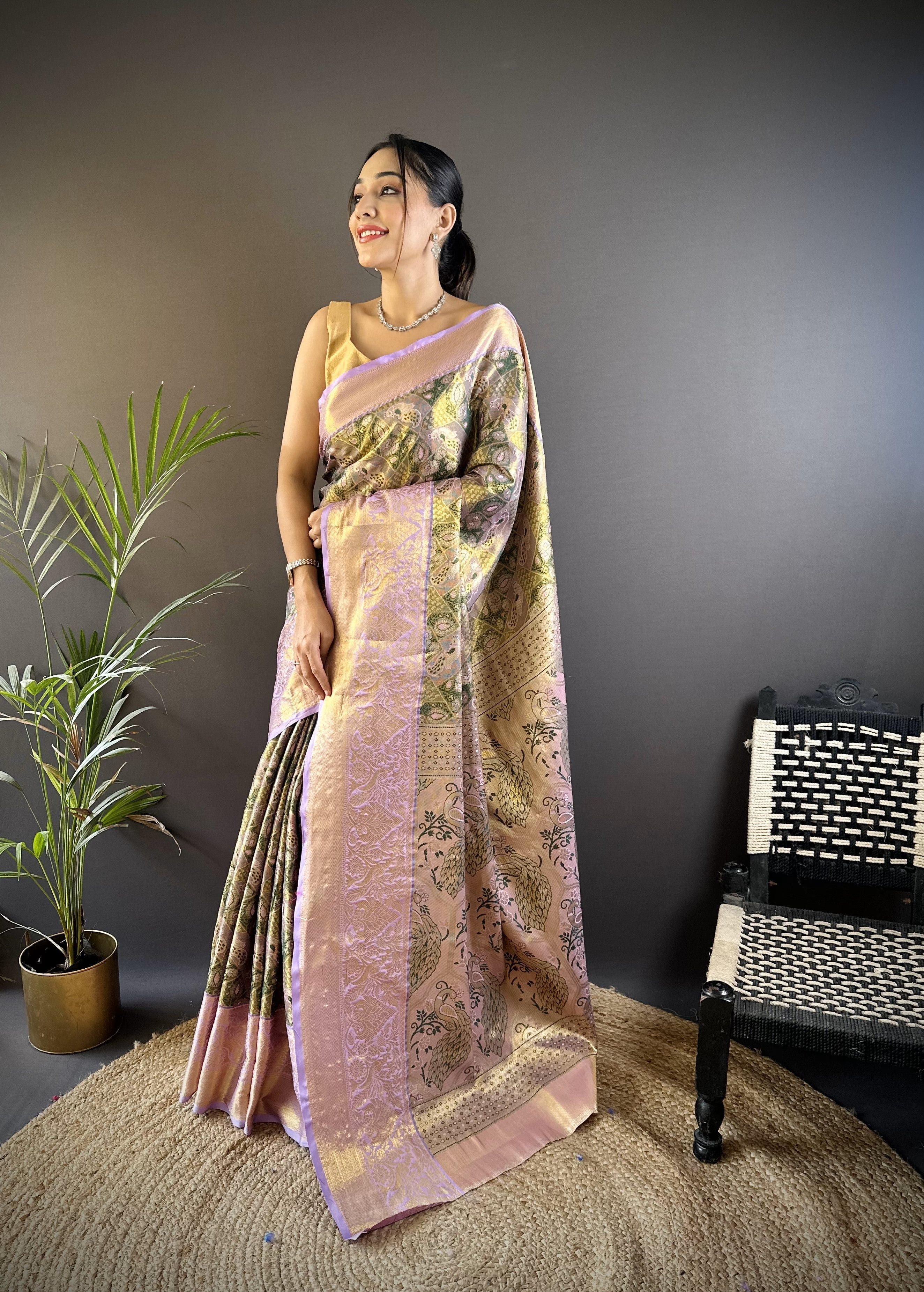 Wedding Wear Kanjivaram Tissue Silk Saree