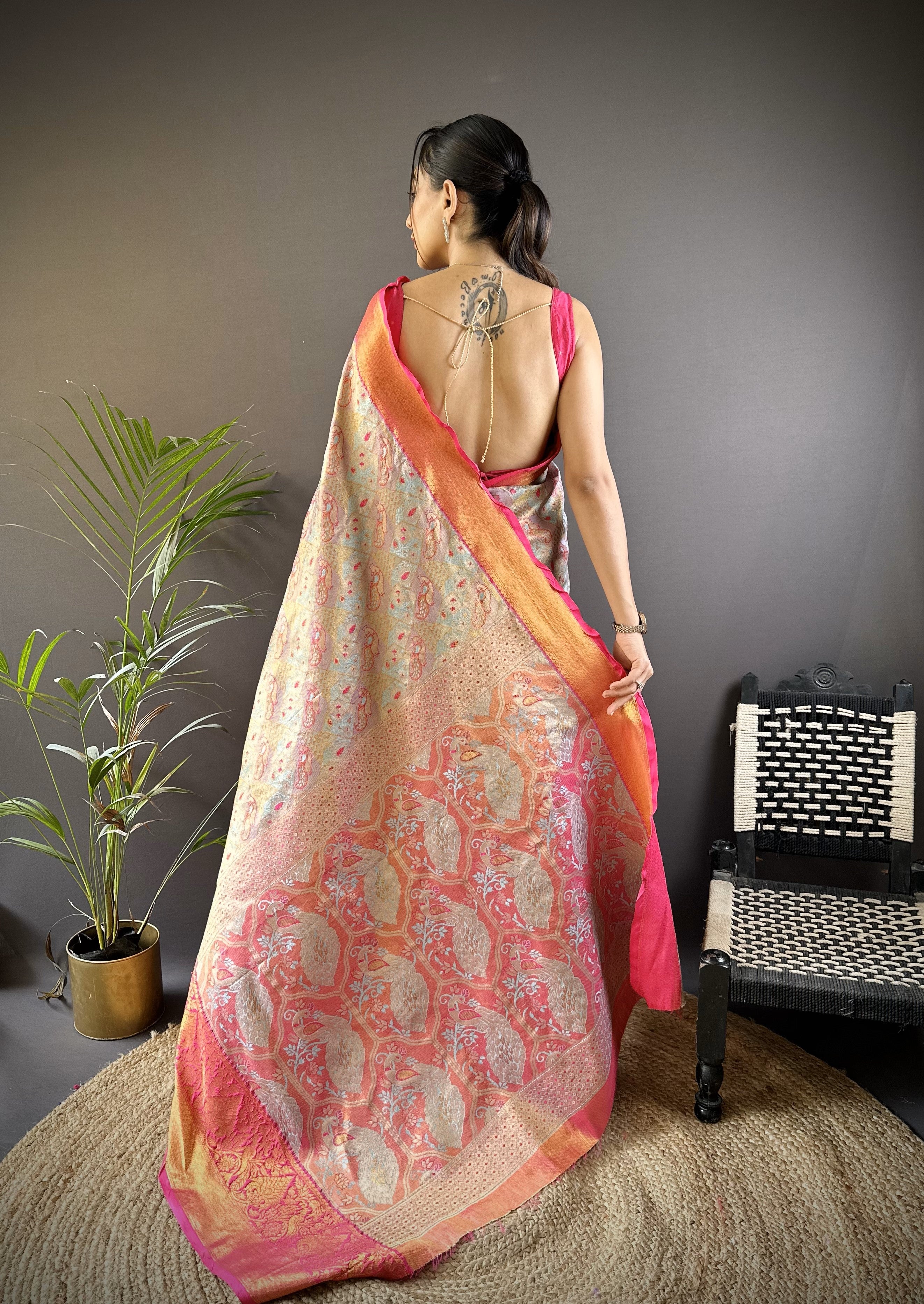 Wedding Wear Kanjivaram Tissue Silk Saree