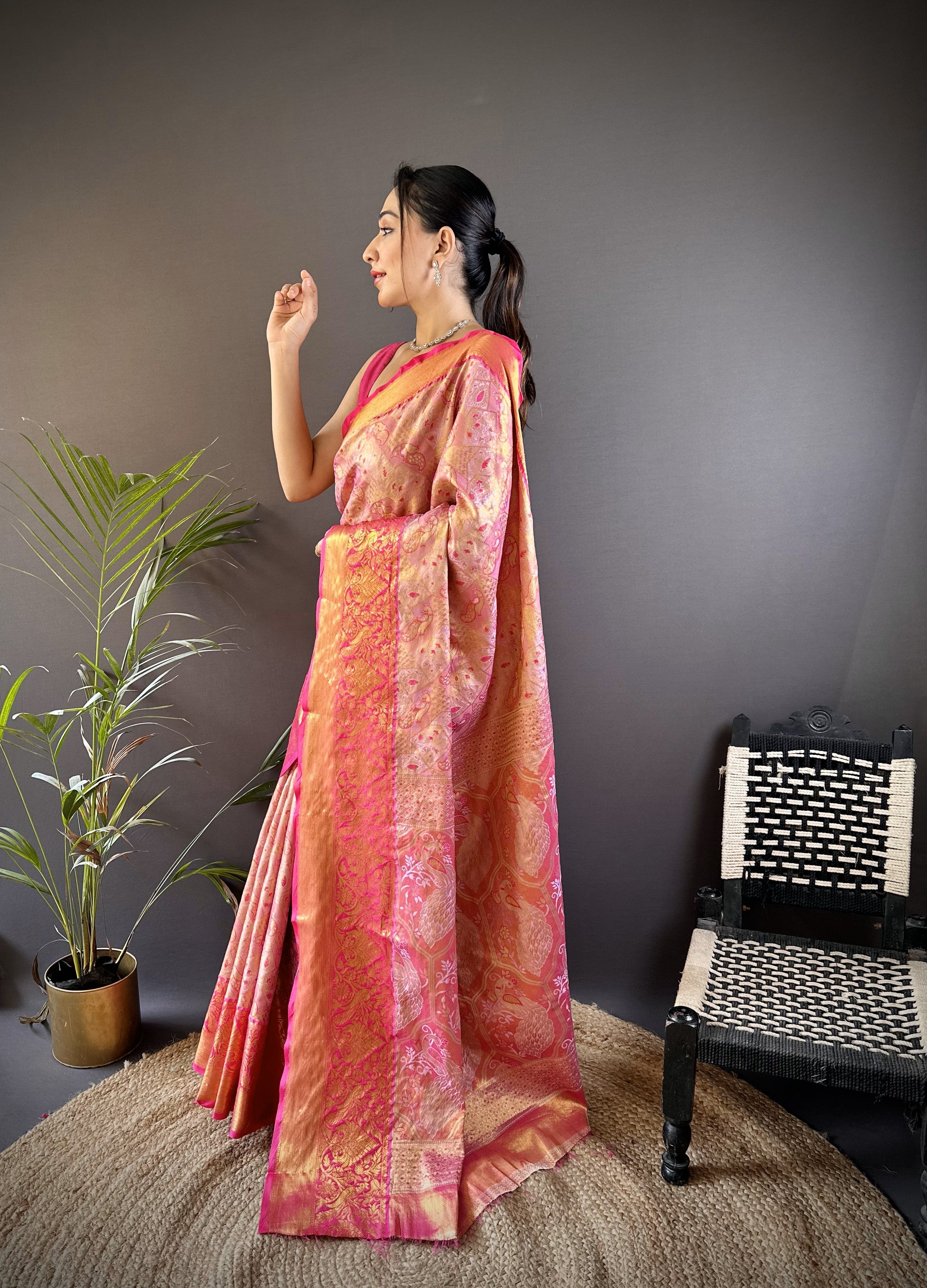 Wedding Wear Kanjivaram Tissue Silk Saree