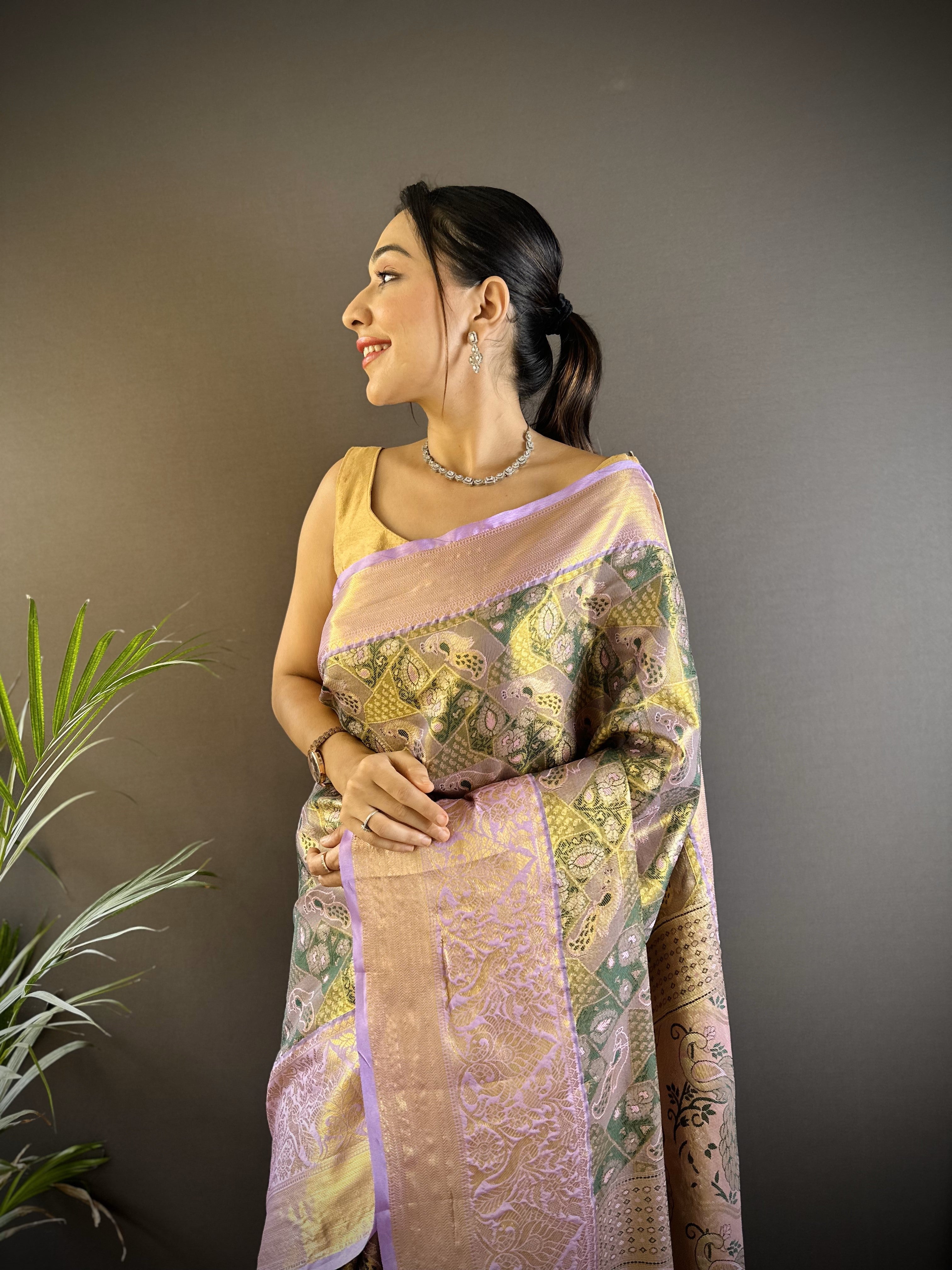 Wedding Wear Kanjivaram Tissue Silk Saree
