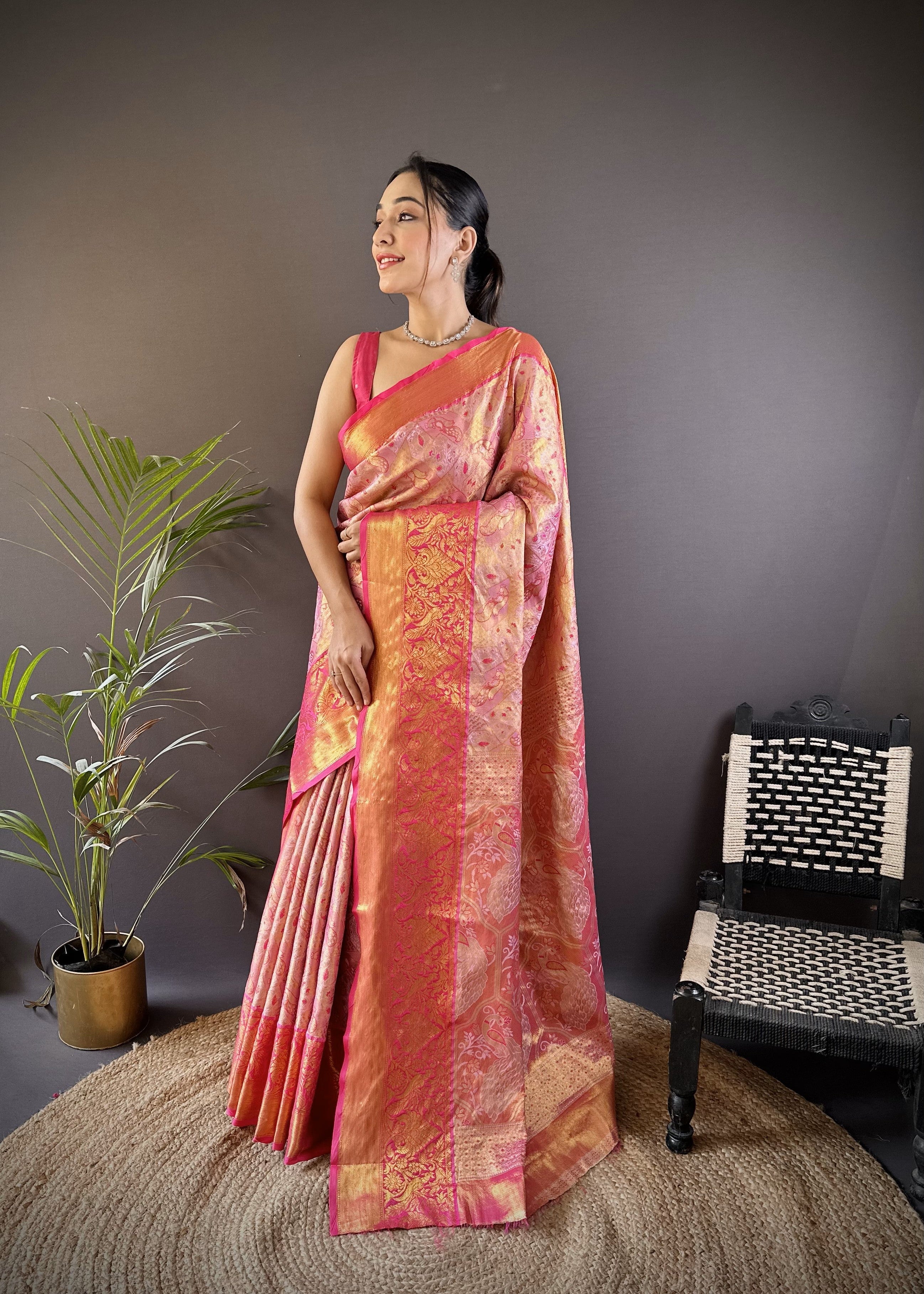 Wedding Wear Kanjivaram Tissue Silk Saree