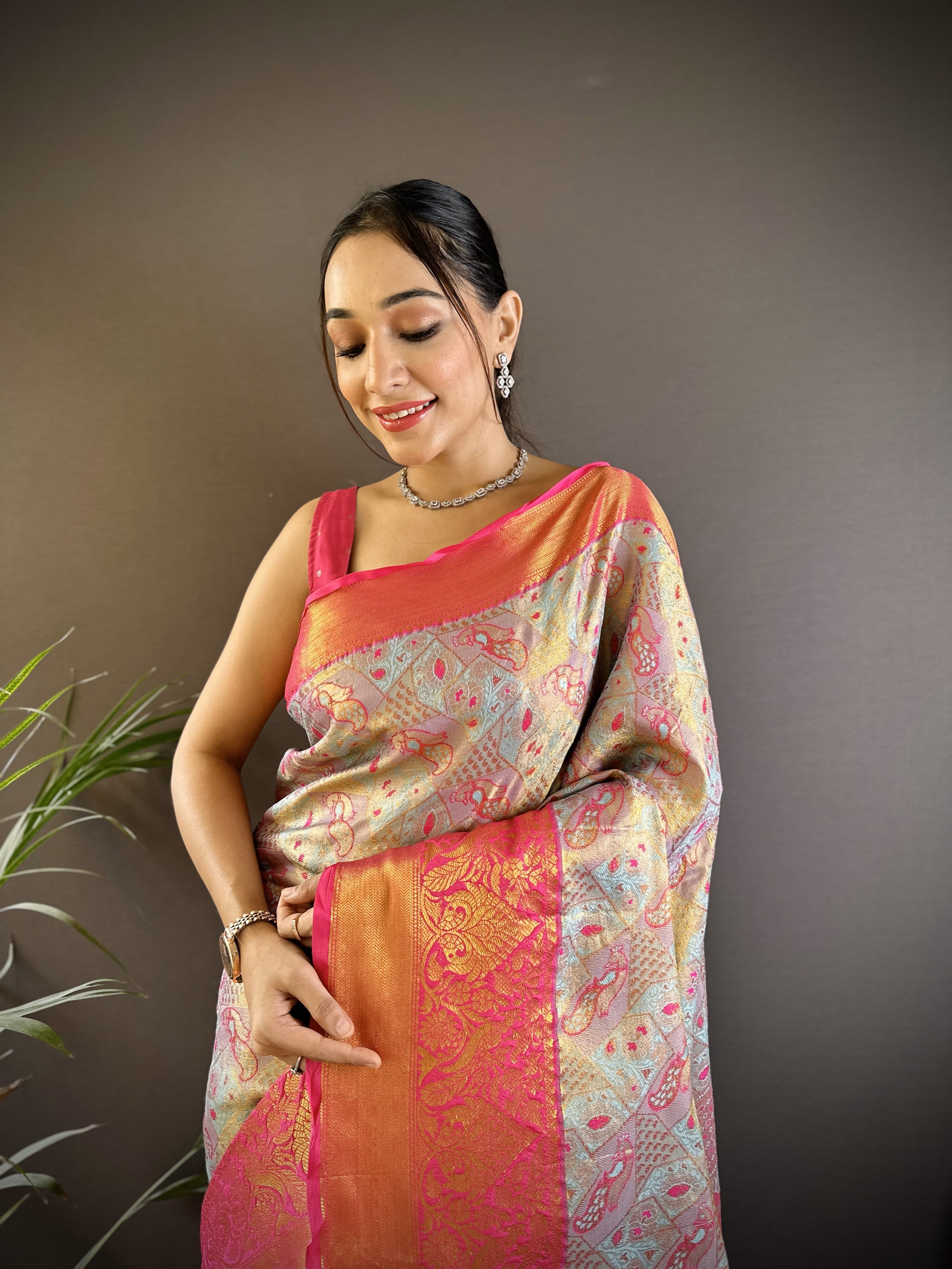 Wedding Wear Kanjivaram Tissue Silk Saree