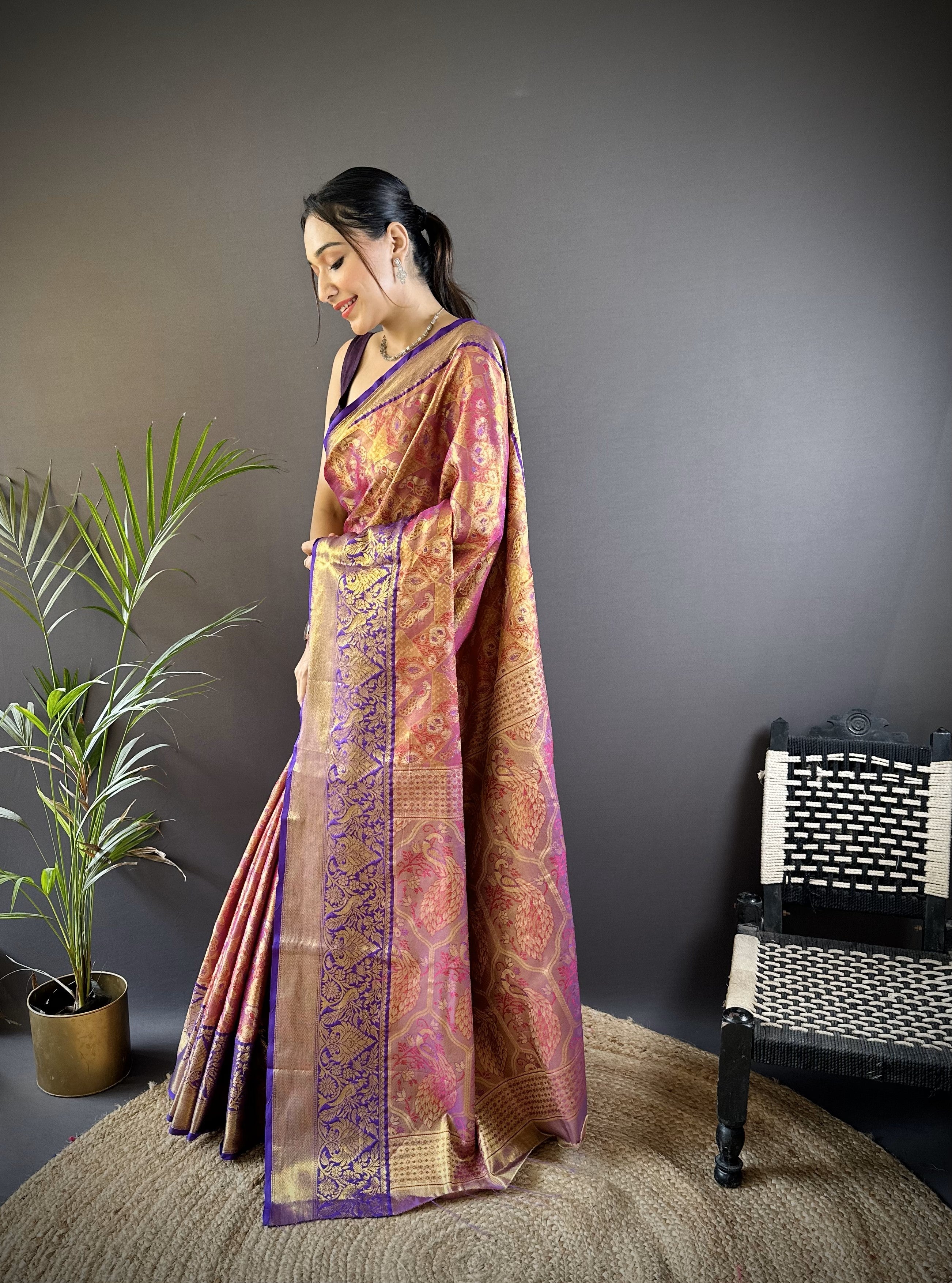 Wedding Wear Kanjivaram Tissue Silk Saree