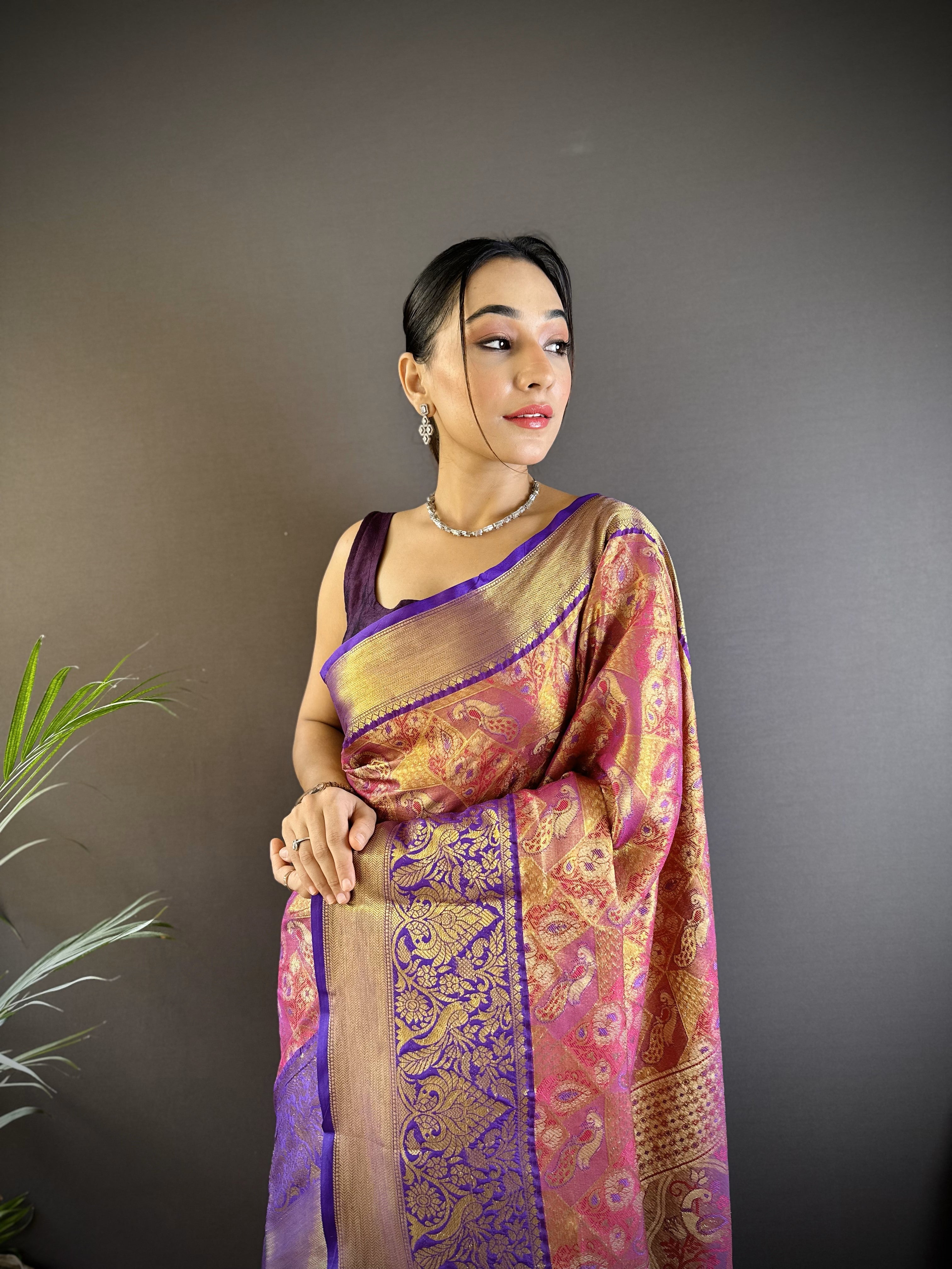 Wedding Wear Kanjivaram Tissue Silk Saree
