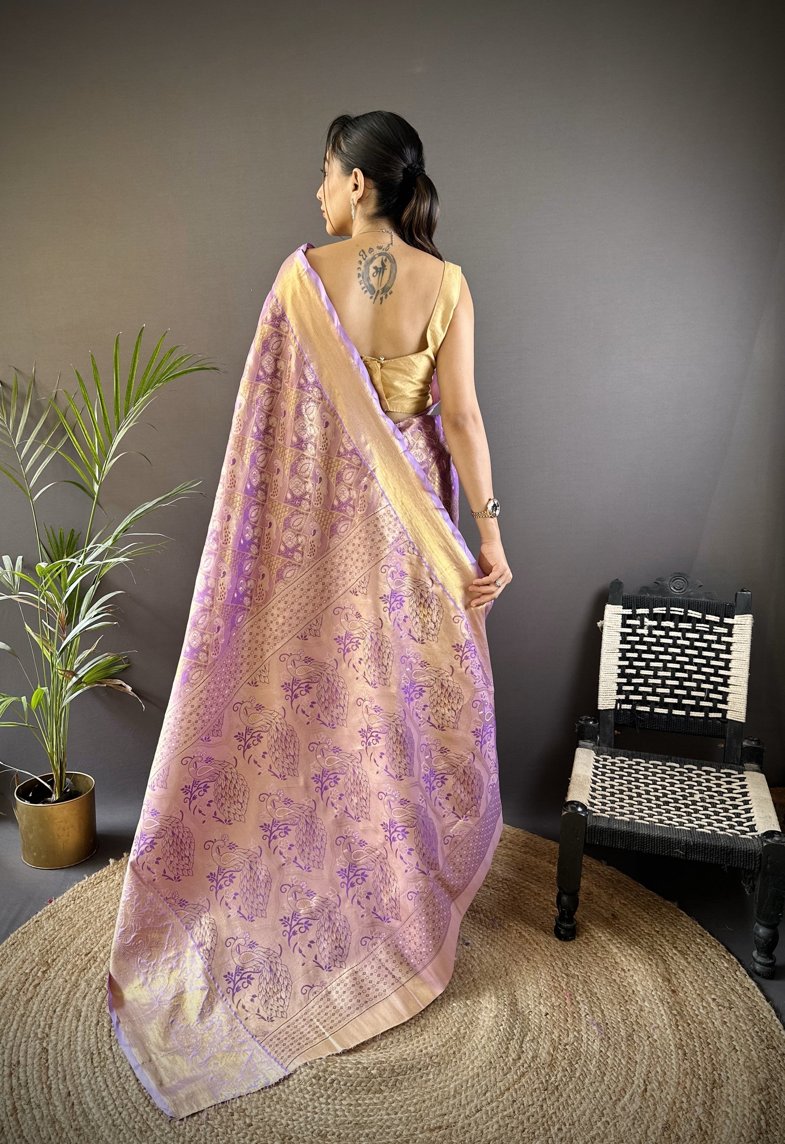 Wedding Wear Kanjivaram Tissue Silk Saree