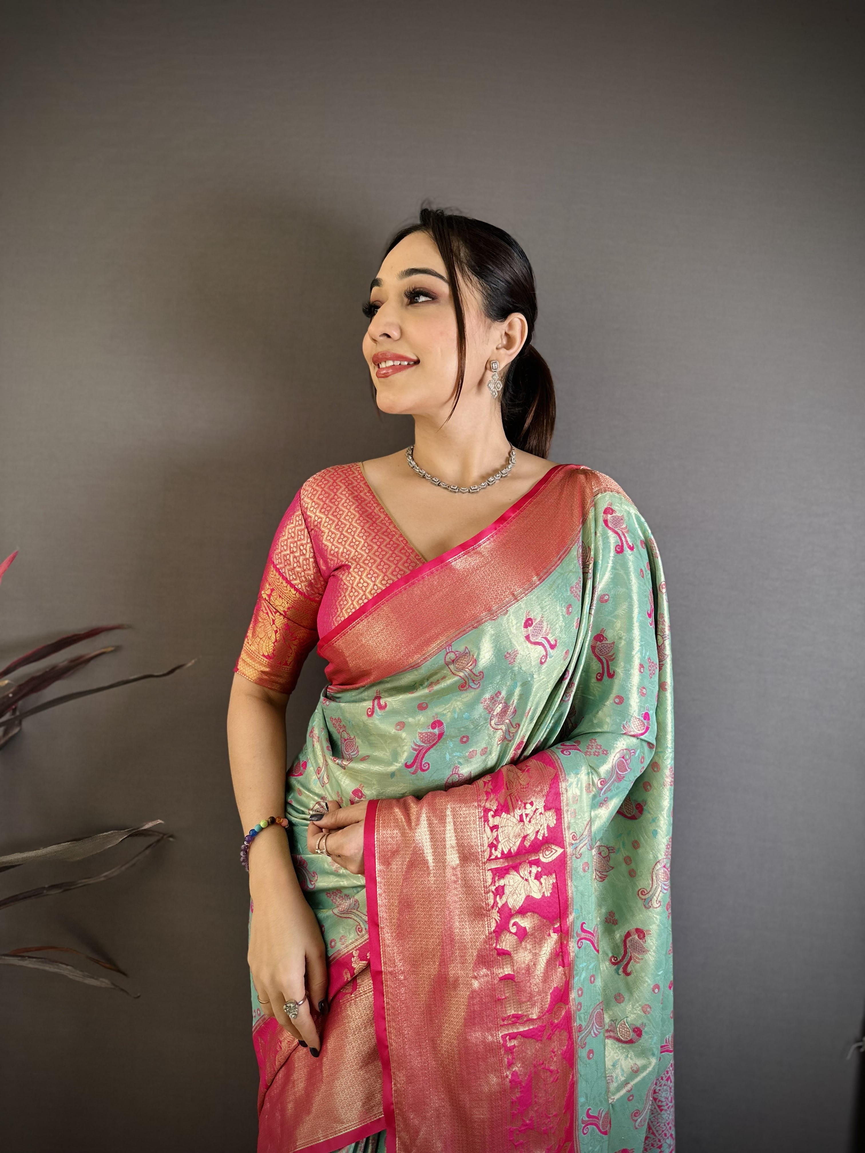 Wedding Wear Peacock Kanjivaram Silk Saree