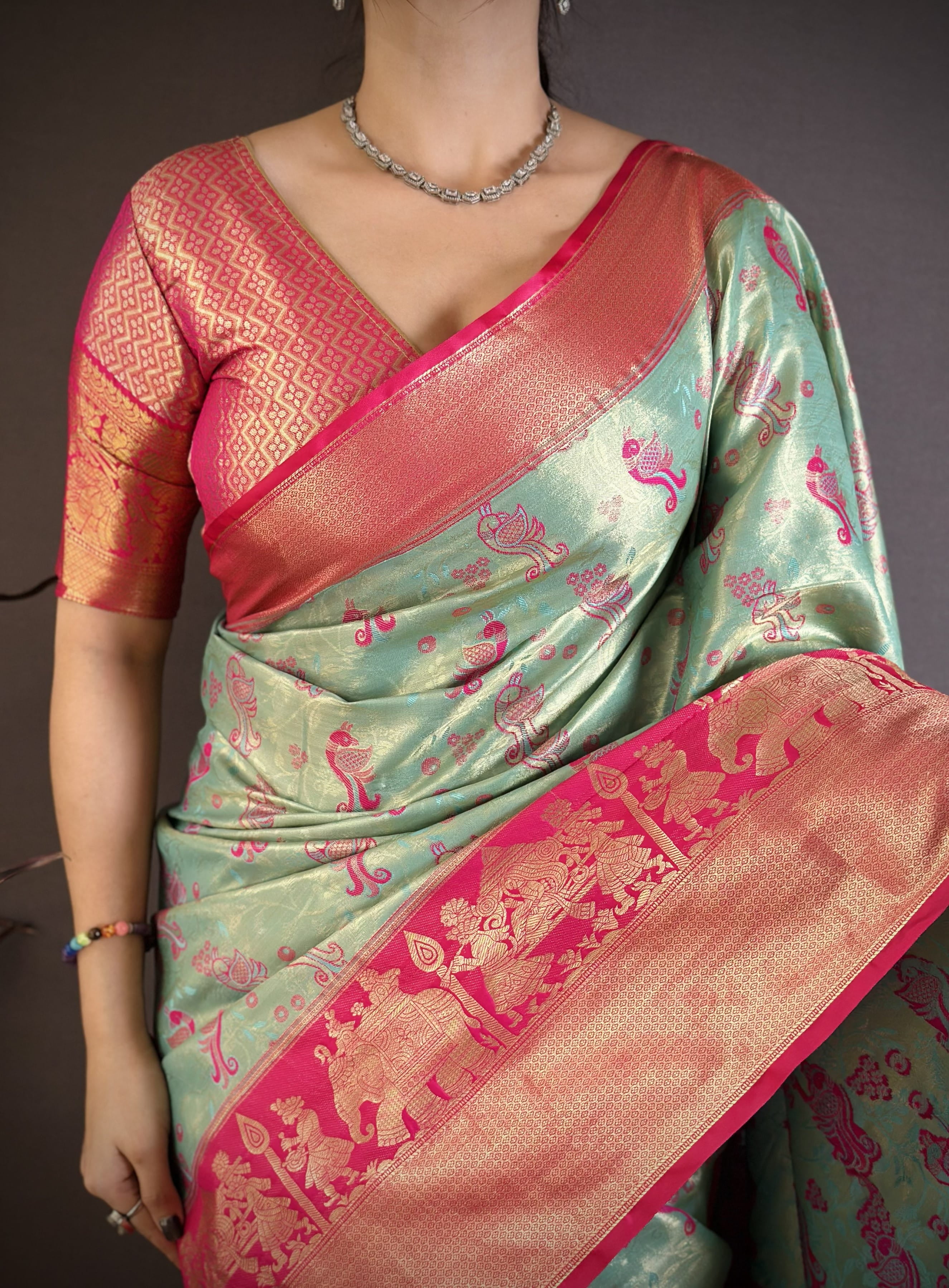 Wedding Wear Peacock Kanjivaram Silk Saree