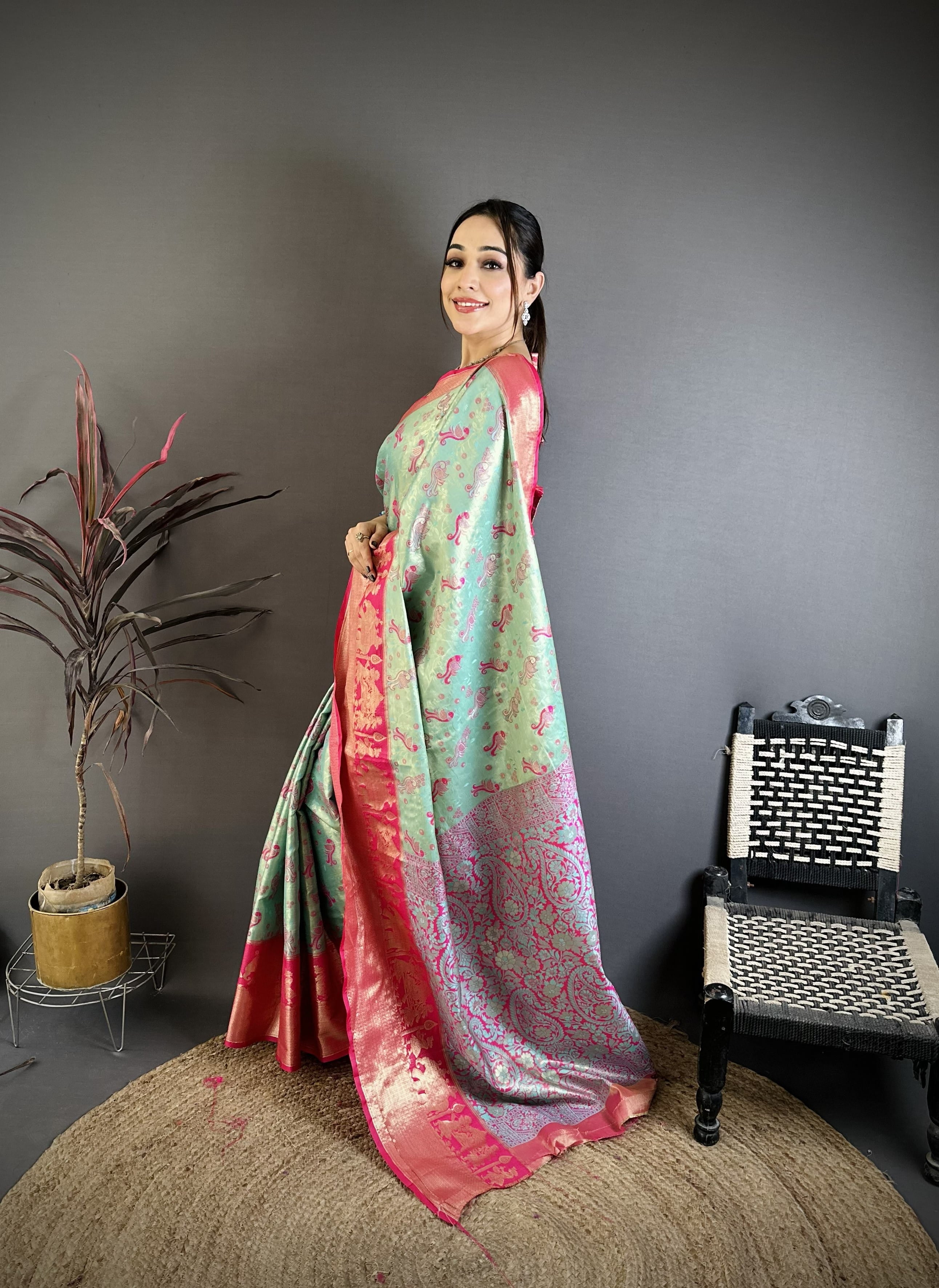 Wedding Wear Peacock Kanjivaram Silk Saree