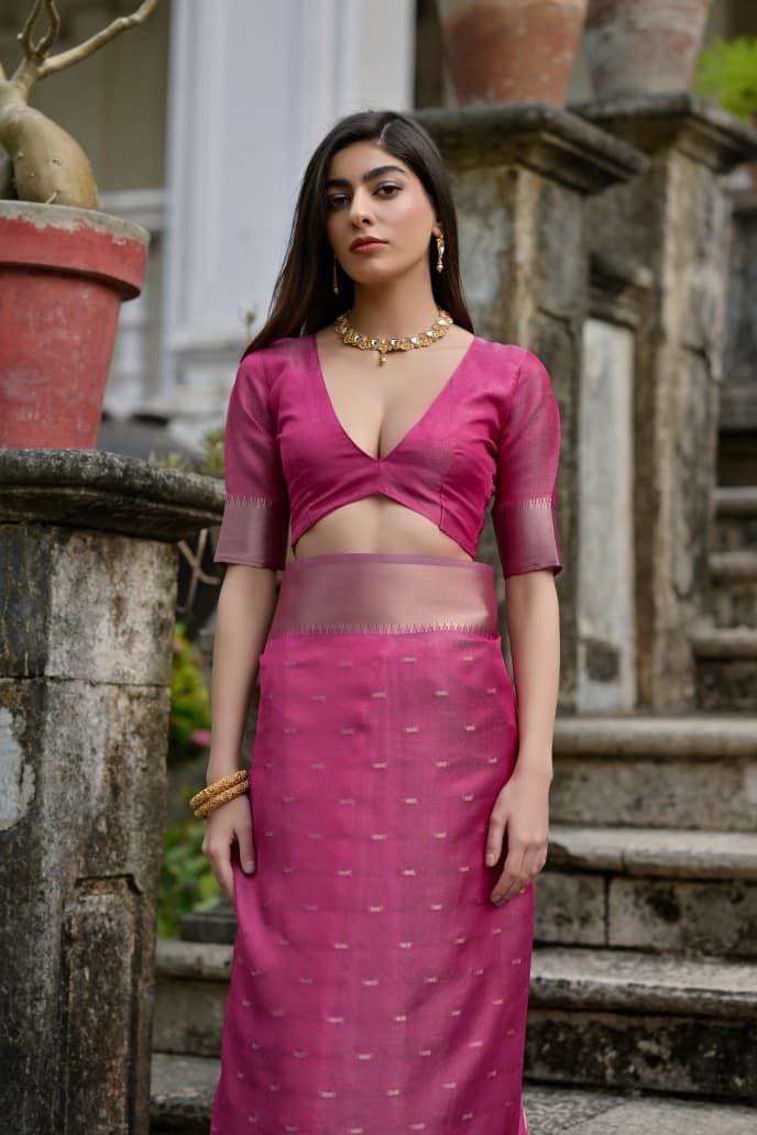 Wedding Wear Soft Kalyani Silk Saree In Rani