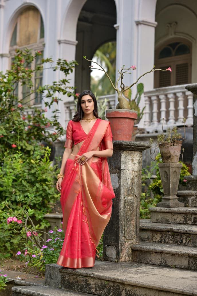 Wedding Wear Soft Kalyani Silk Saree In Valentine Red