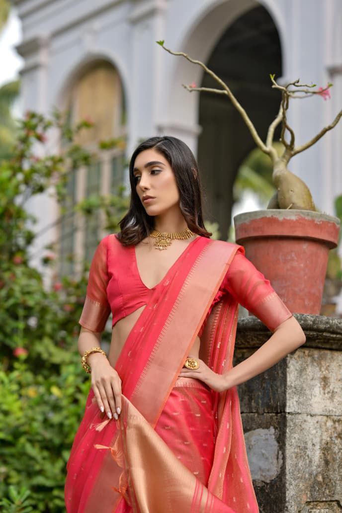 Wedding Wear Soft Kalyani Silk Saree In Valentine Red