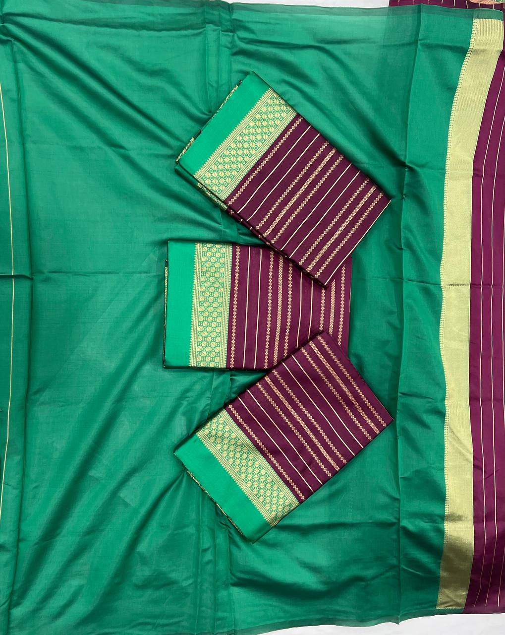 Wine Berry Traditional Lichi Silk Saree