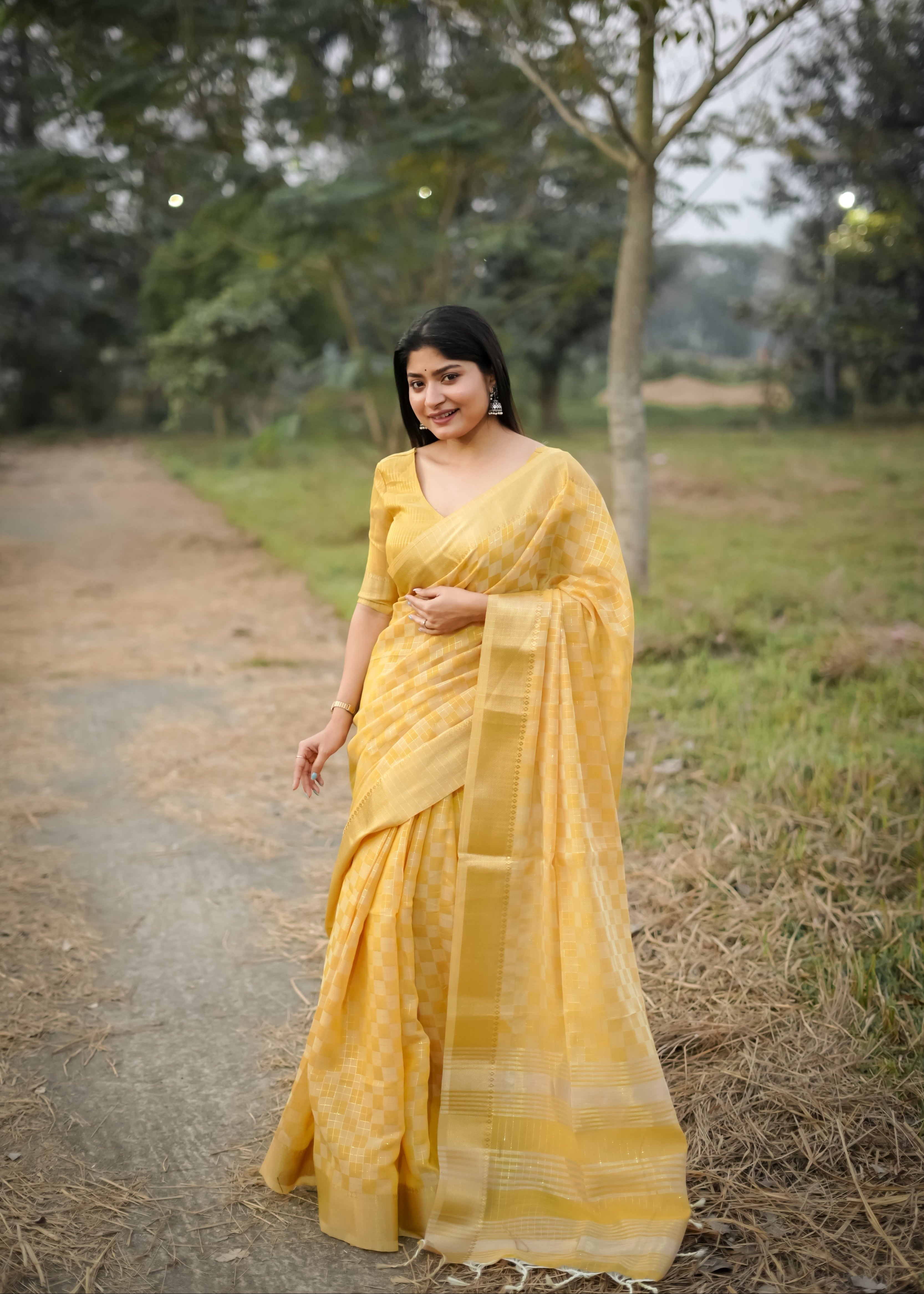 Yellow Soft Kalyani Silk Saree