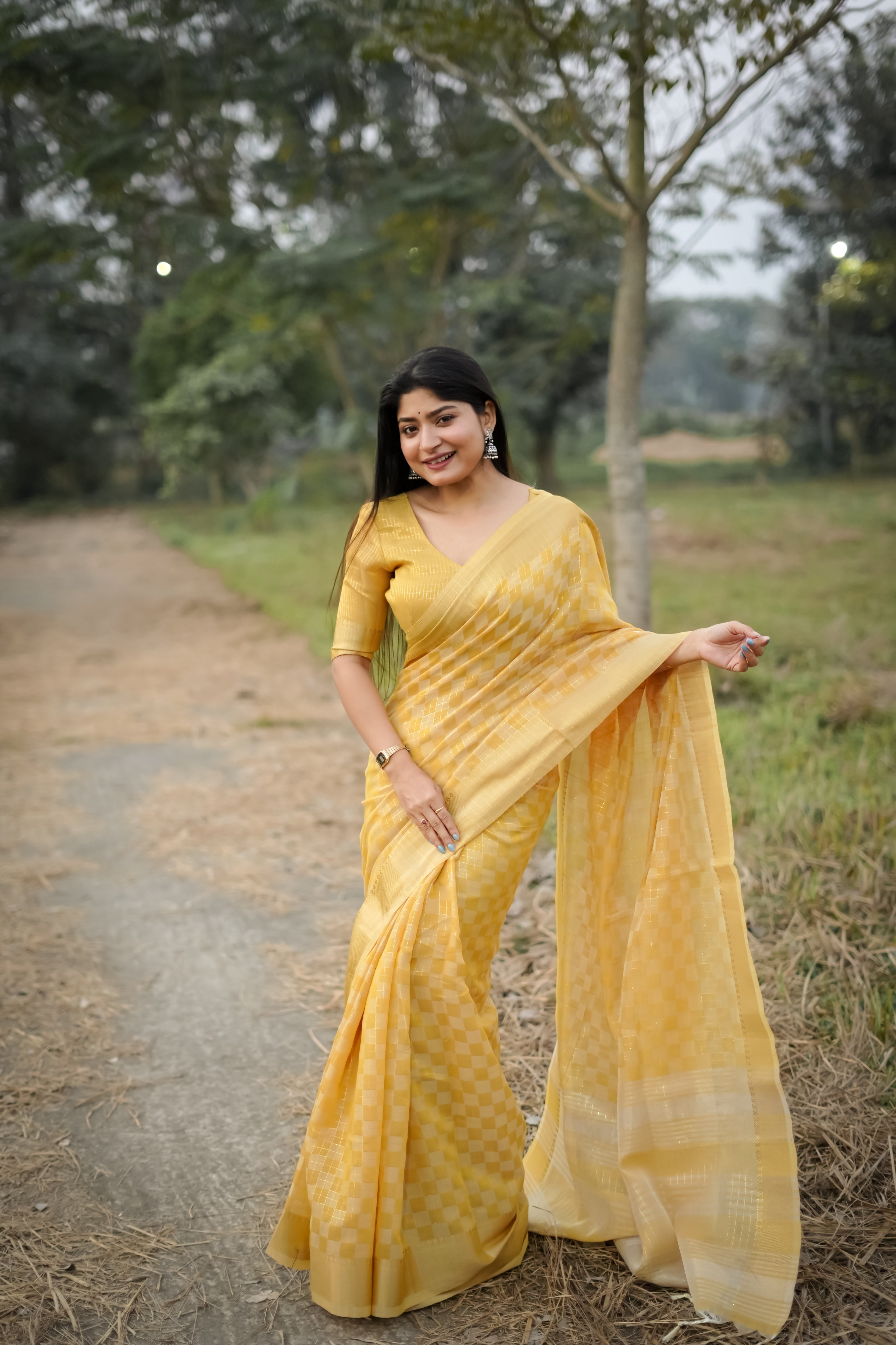 Yellow Soft Kalyani Silk Saree