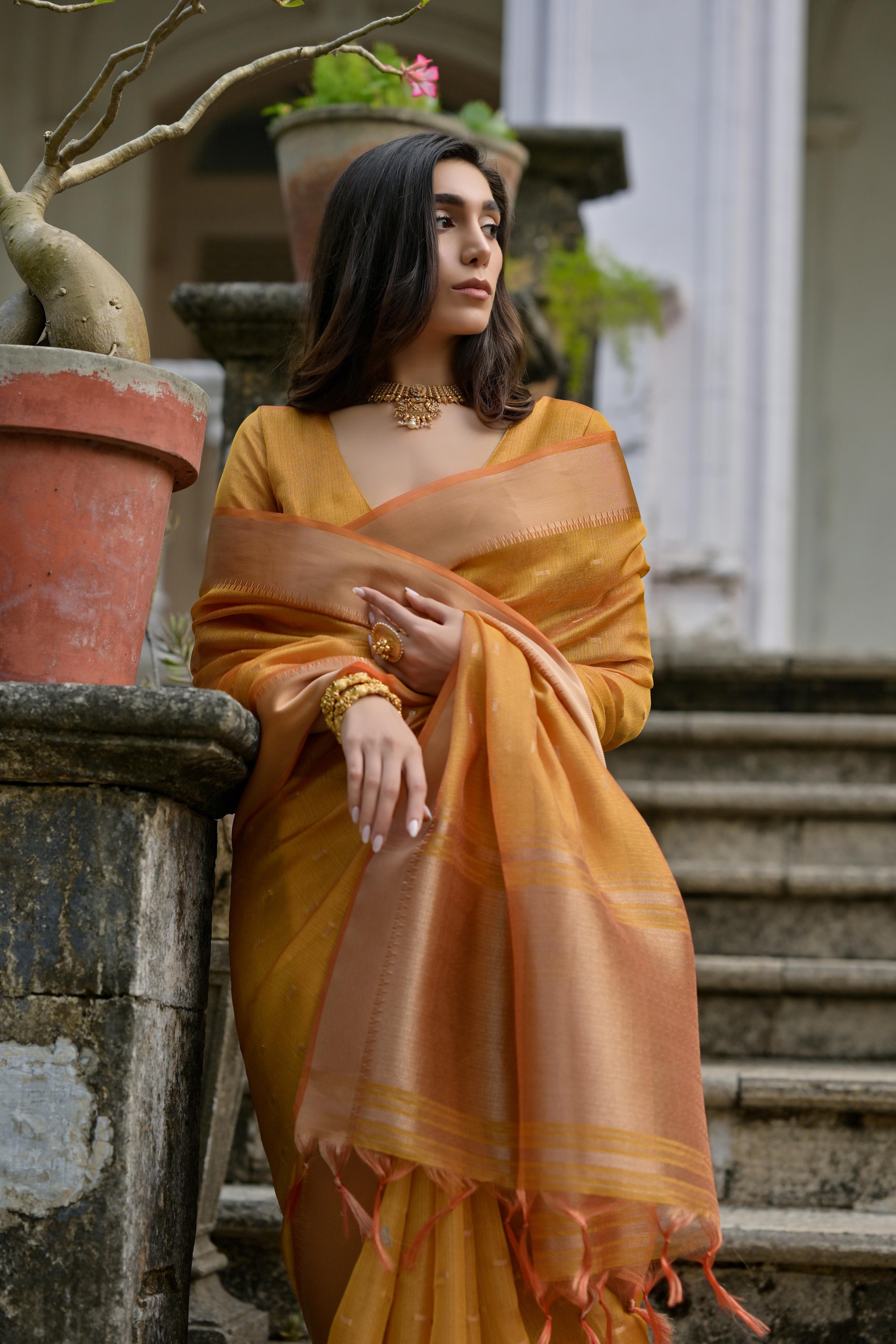 Yellow Soft Kalyani Silk Saree