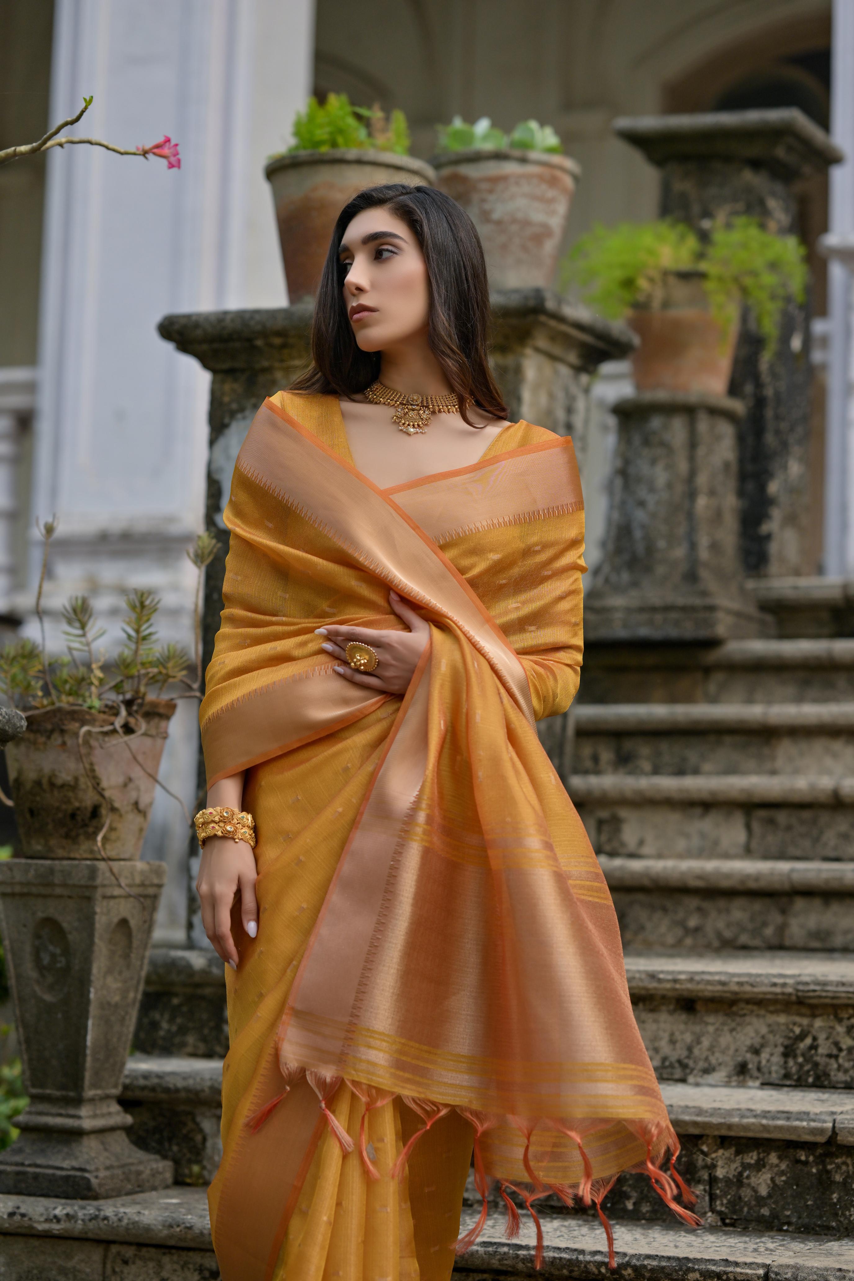 Yellow Soft Kalyani Silk Saree