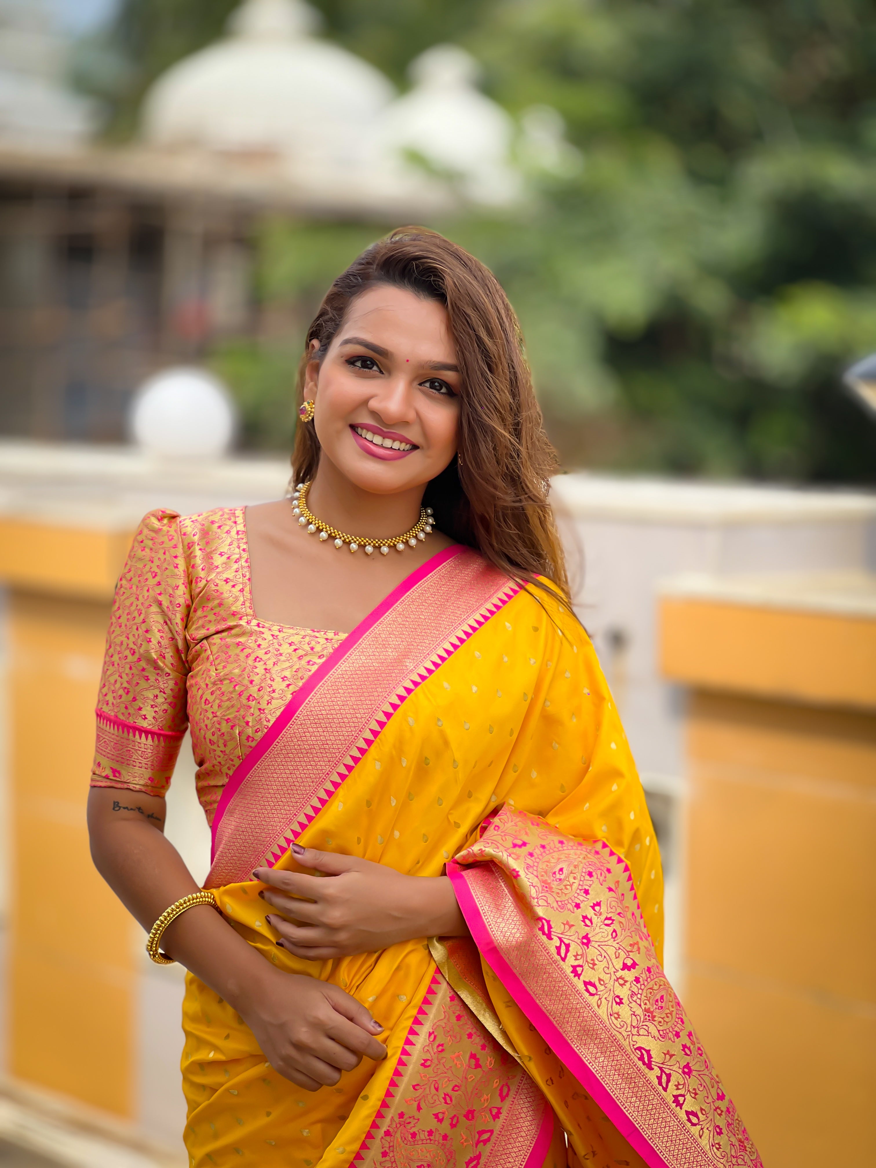 Yellow Wedding Wear Soft Silk Saree